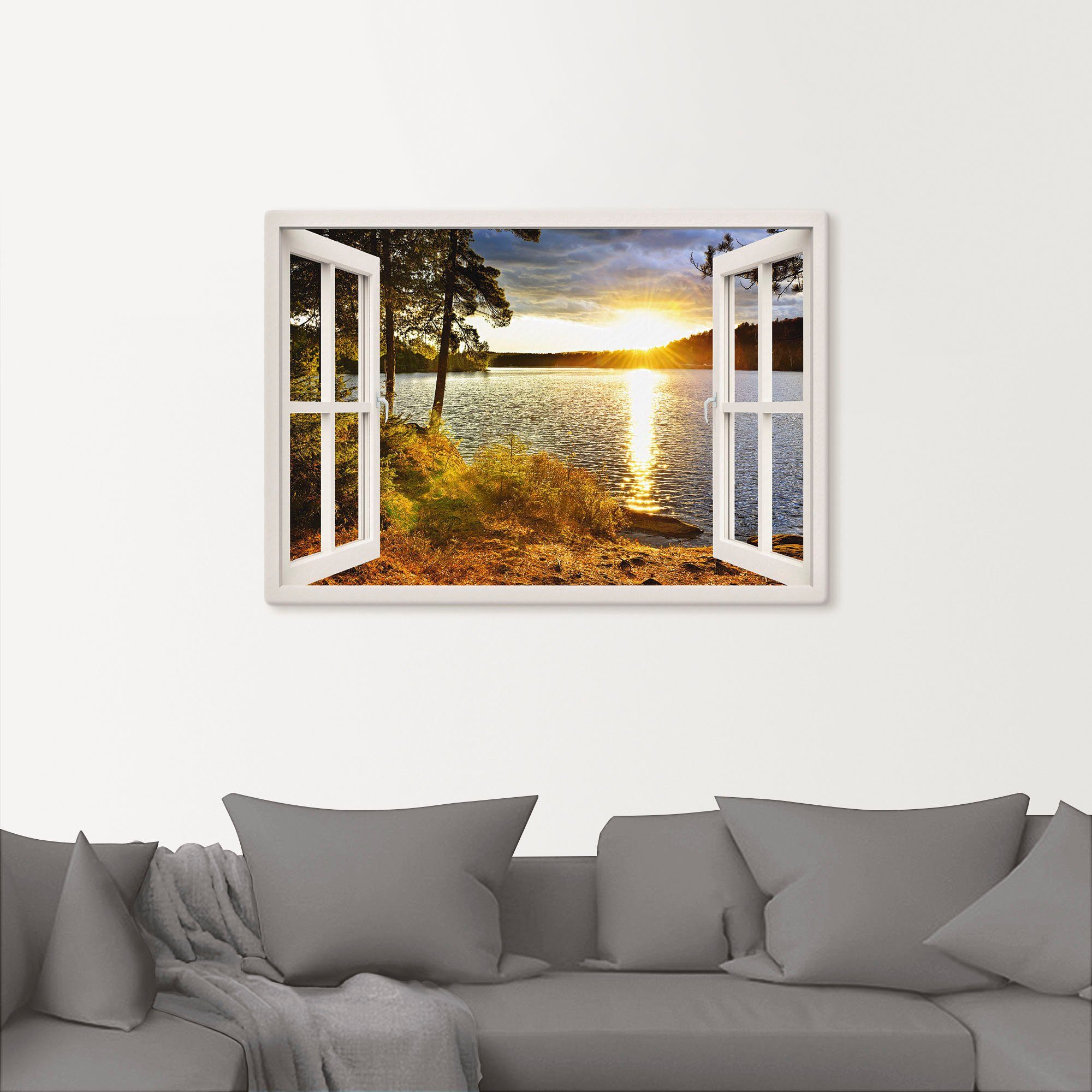 Artland Artprint Zonsondergang in Algonquin park als artprint op linnen, poster, muursticker in verschillende maten