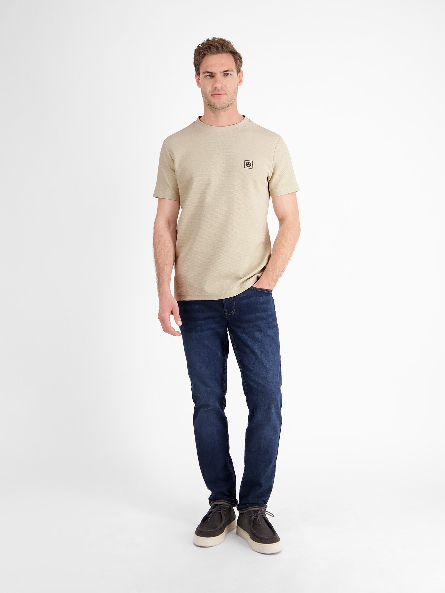 Lerros T-shirt LERROS Heren T-shirt in structuur kwaliteit