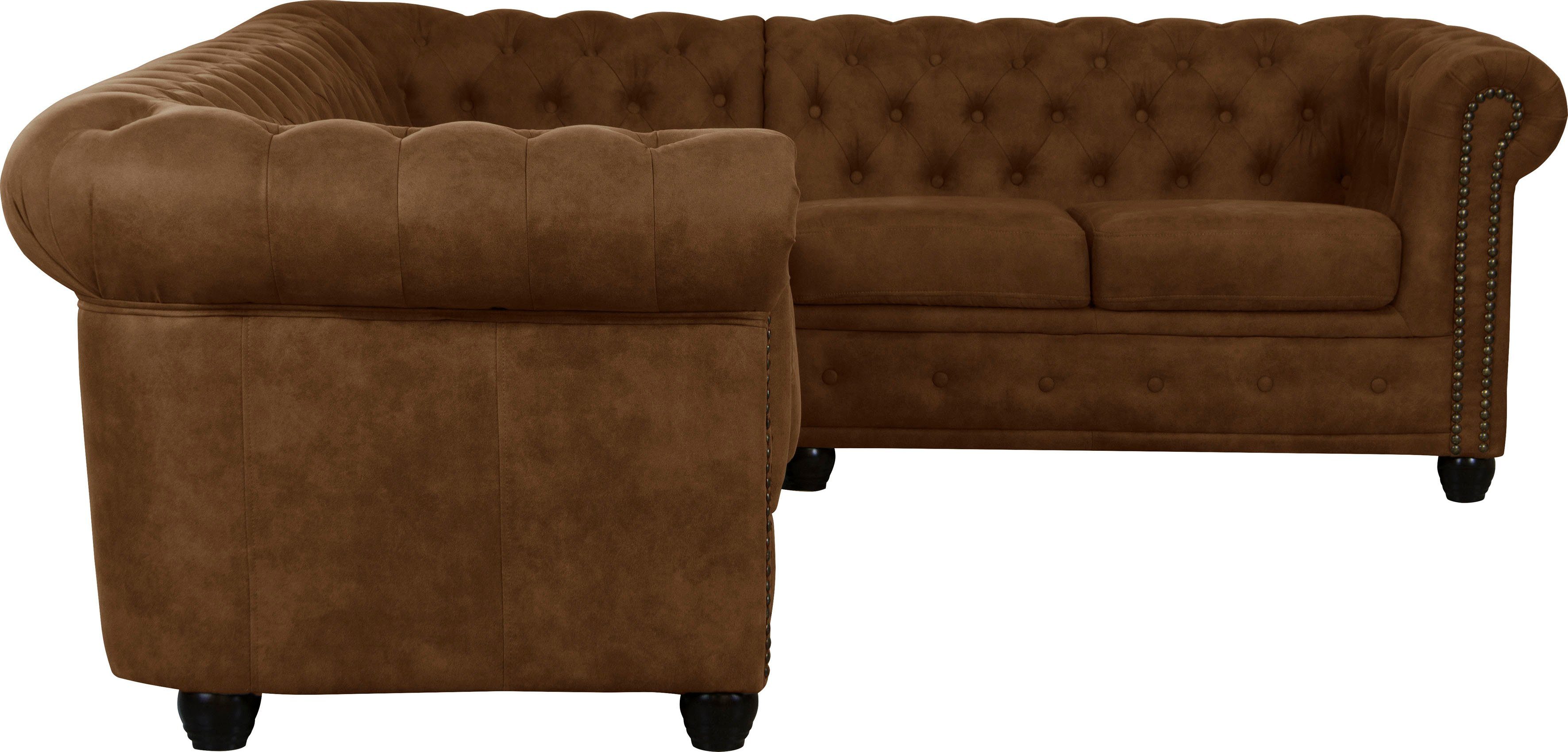 Home affaire Chesterfield-bank Rysum L-vorm Chesterfield-look, lange zijde links of rechts