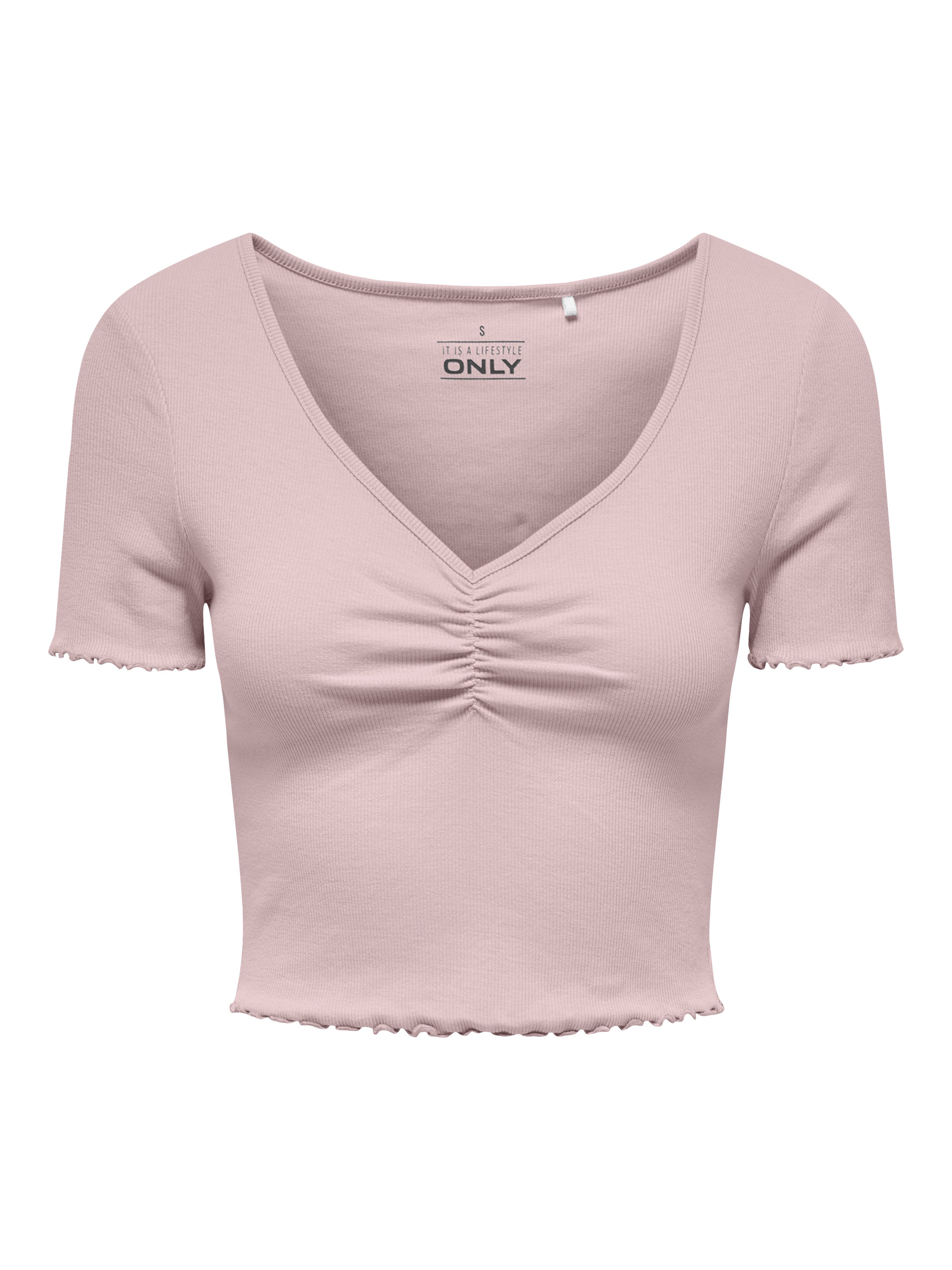 Only Shirt met korte mouwen ONLBETTY S/S V-NECK TOP CC JRS