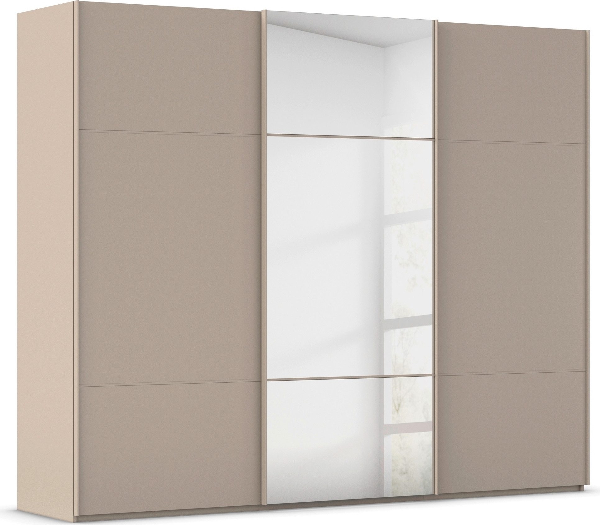 rauch Schuifdeurkast Kledingkast kast garderobe slaapkamerkast SCALE-TRIO edel drievoudig front met 2 sierlijsten en spiegel made in germany