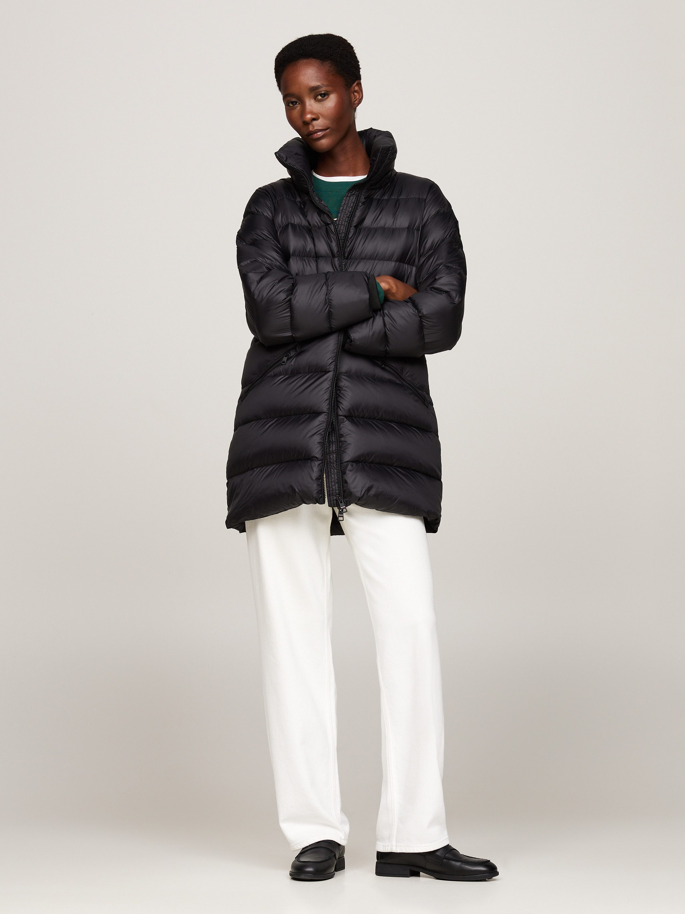 Tommy Hilfiger Lange jas met gestempeld logo