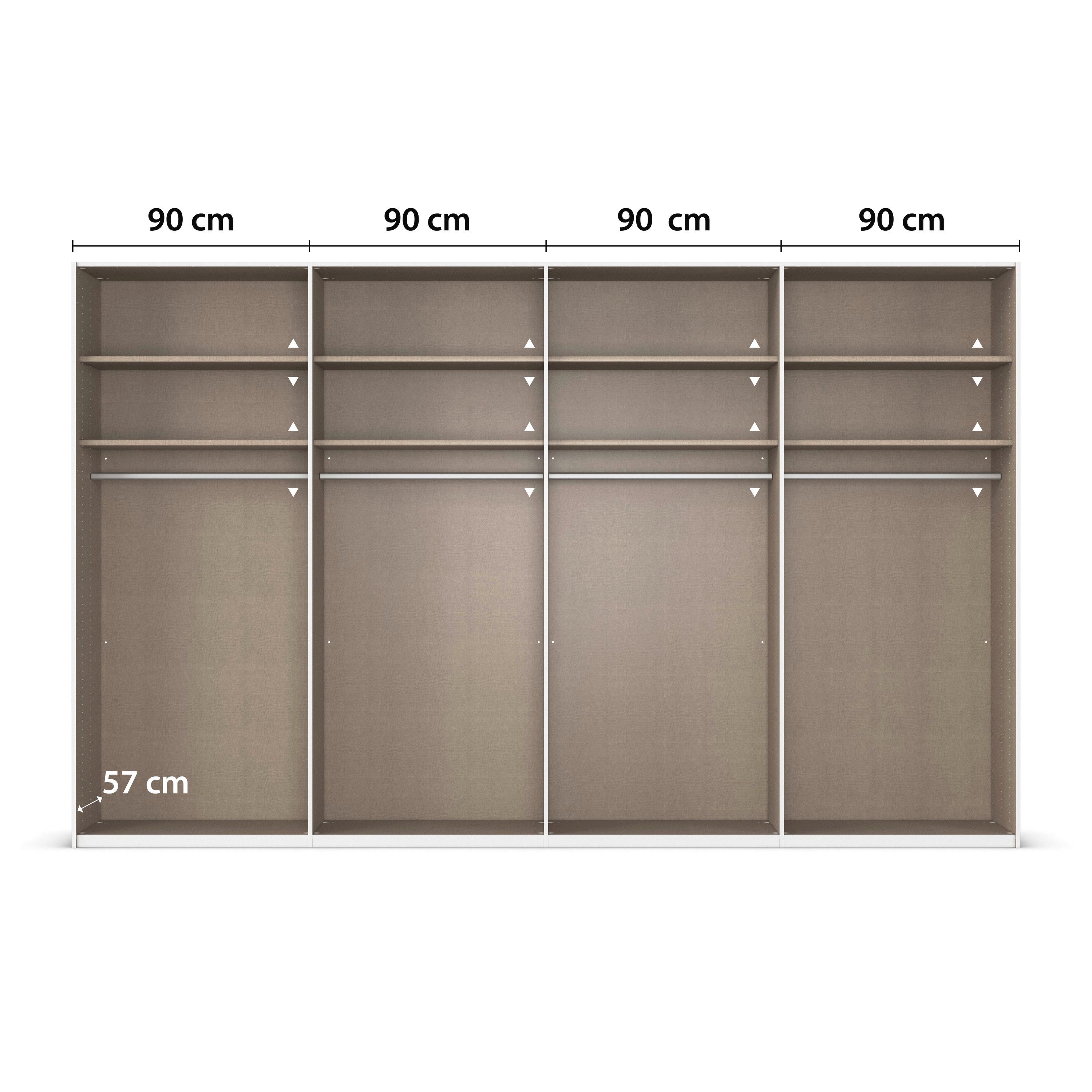 rauch Schuifdeurkast Kledingkast kast garderobe slaapkamerkast SCALE-TRIO edel drievoudig front, 2 sierlijsten in grepen kleur made in germany
