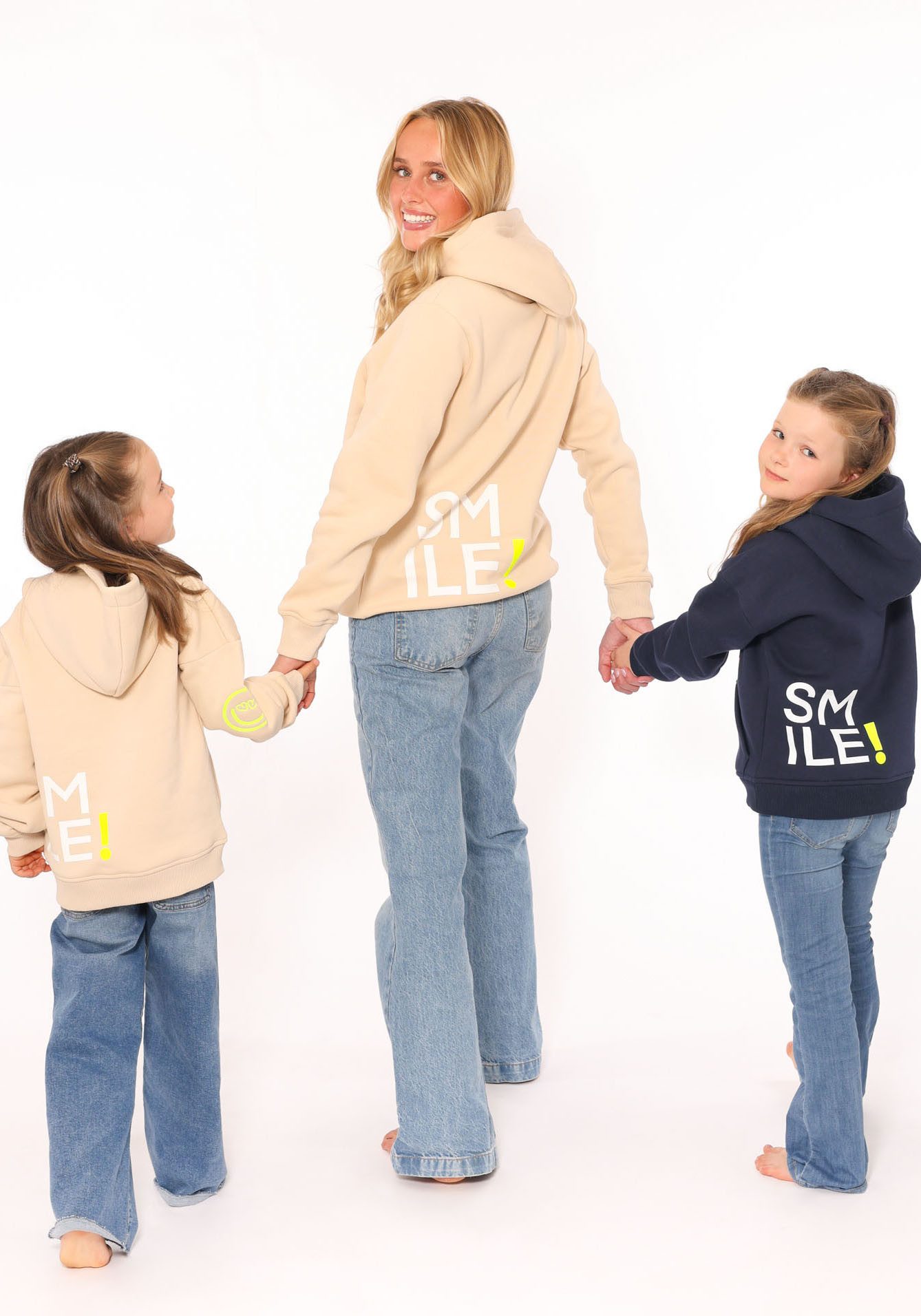 Zwillingsherz Hoodie Alissa met smile-print