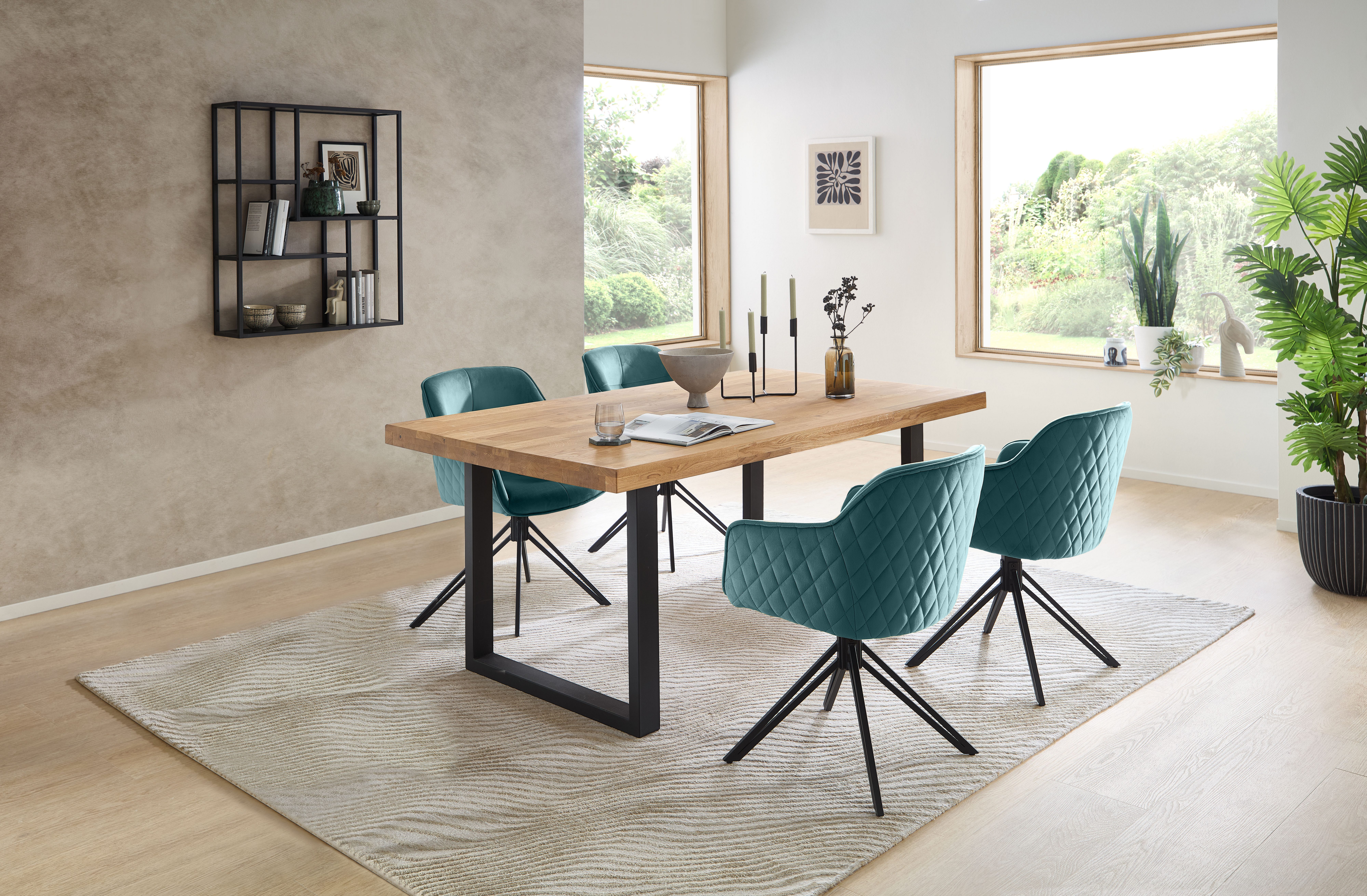 Stolkom Eettafel Chris eettafel eik massief hout, BxHxD 110x47x70 cm