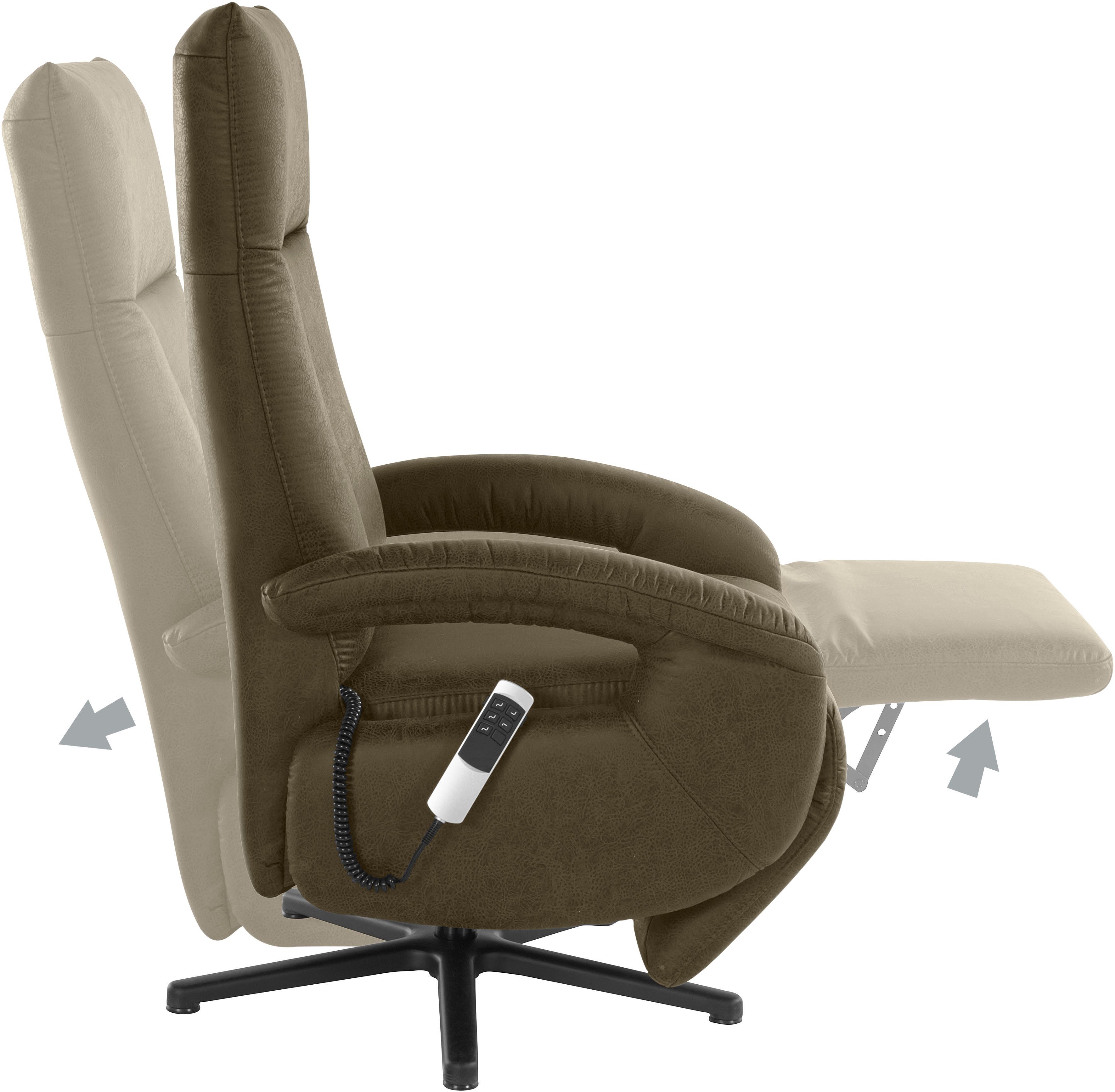 sit&more Relaxfauteuil Tycoon naar keuze handmatig, met twee motoren of met accu of met 2 motoren