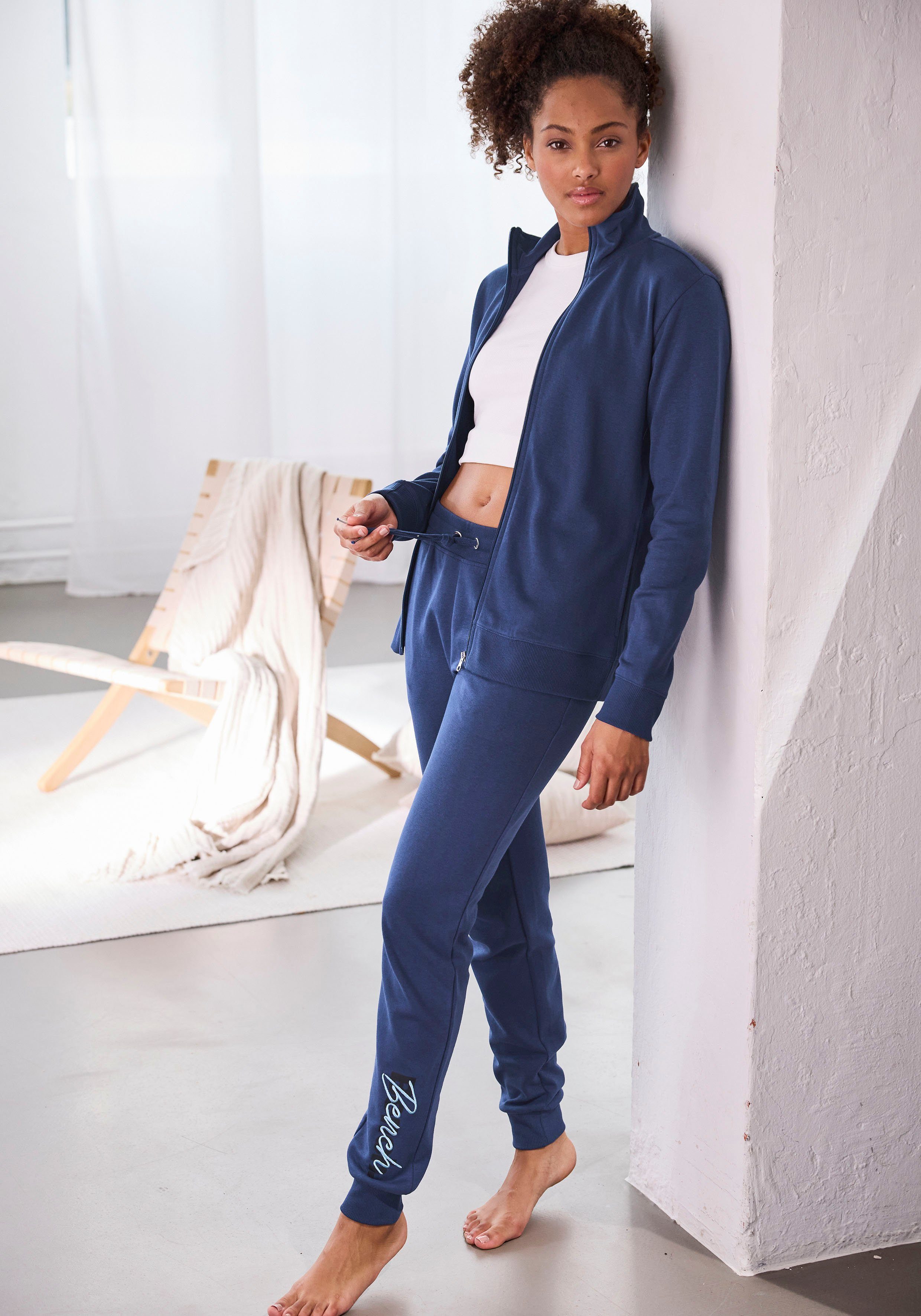 Bench. Loungewear Sweatpants met logoprint en borduurwerk, loungewear