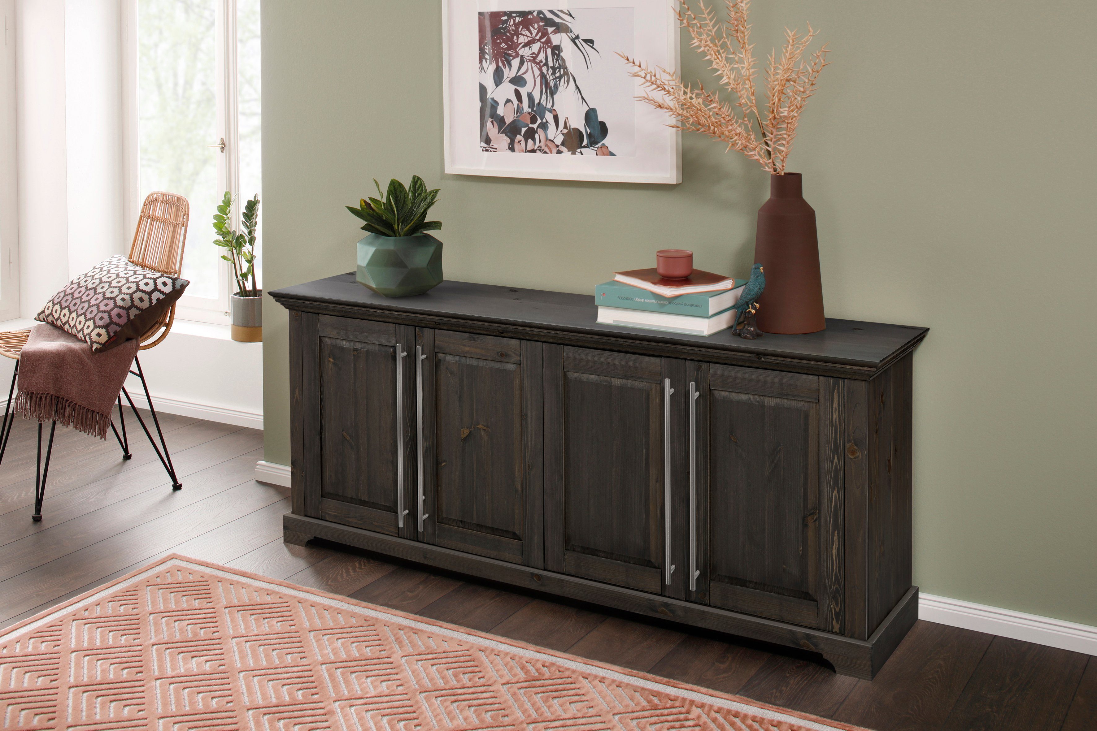 Home affaire Kast Meliss van massieve dennen, fsc® 4-deurs, breedte 171 cm