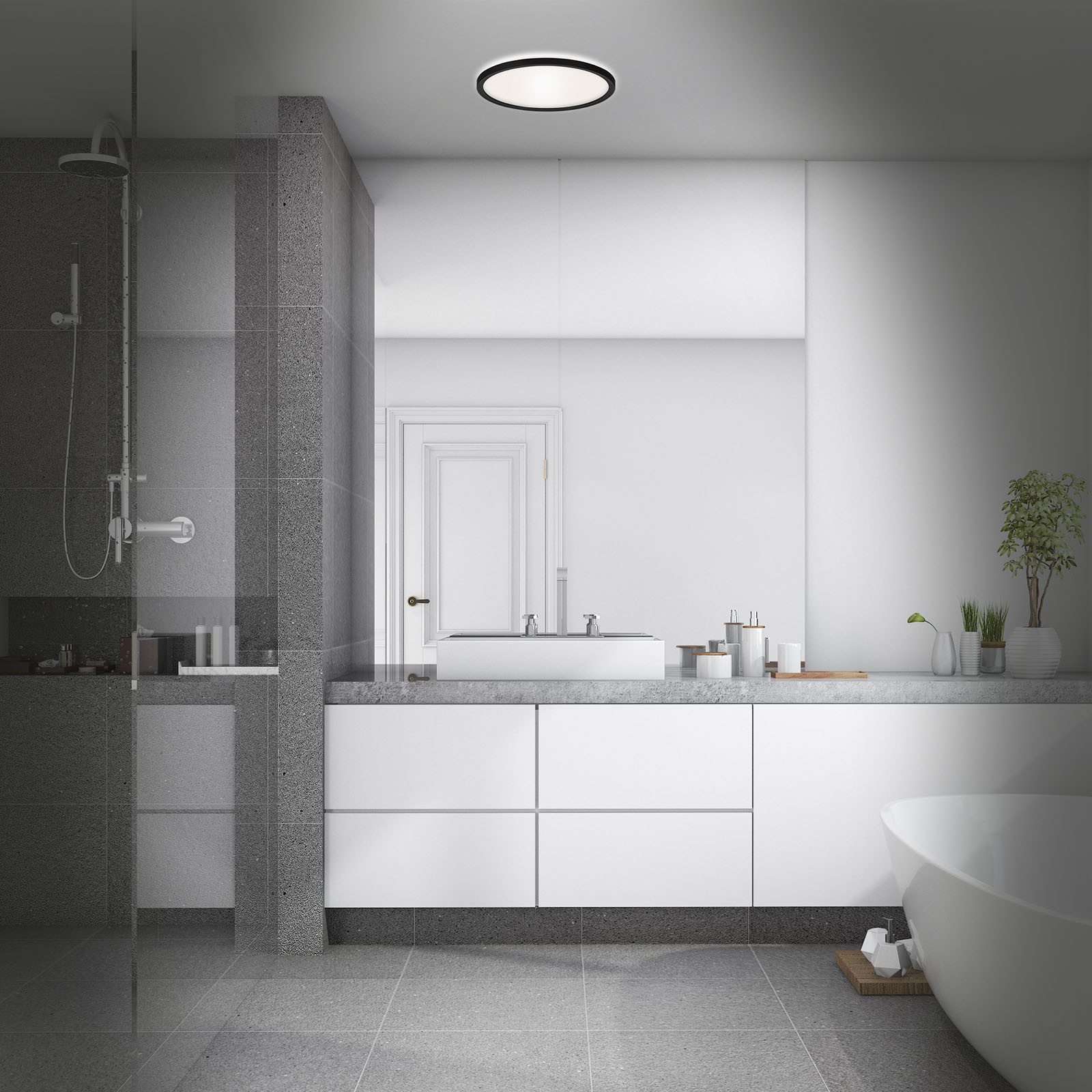 Briloner Leuchten Plafondlamp Bad plafondlamp SLIM DRIP