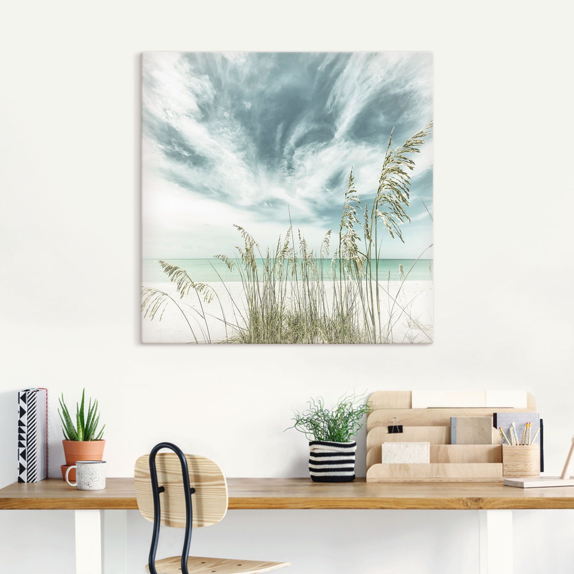 Artland Artprint Alleen aan het strand als artprint op linnen, poster in verschillende formaten maten