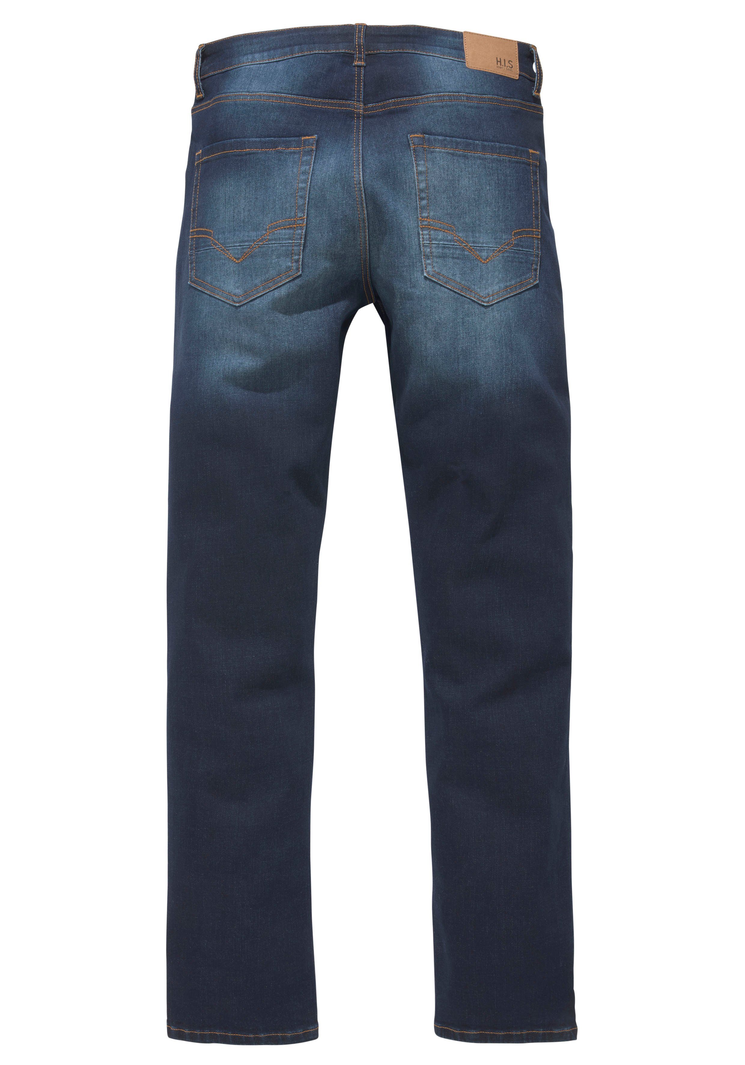 H.I.S Straight jeans DIX rechte pasvorm, lage taille, used-wassing