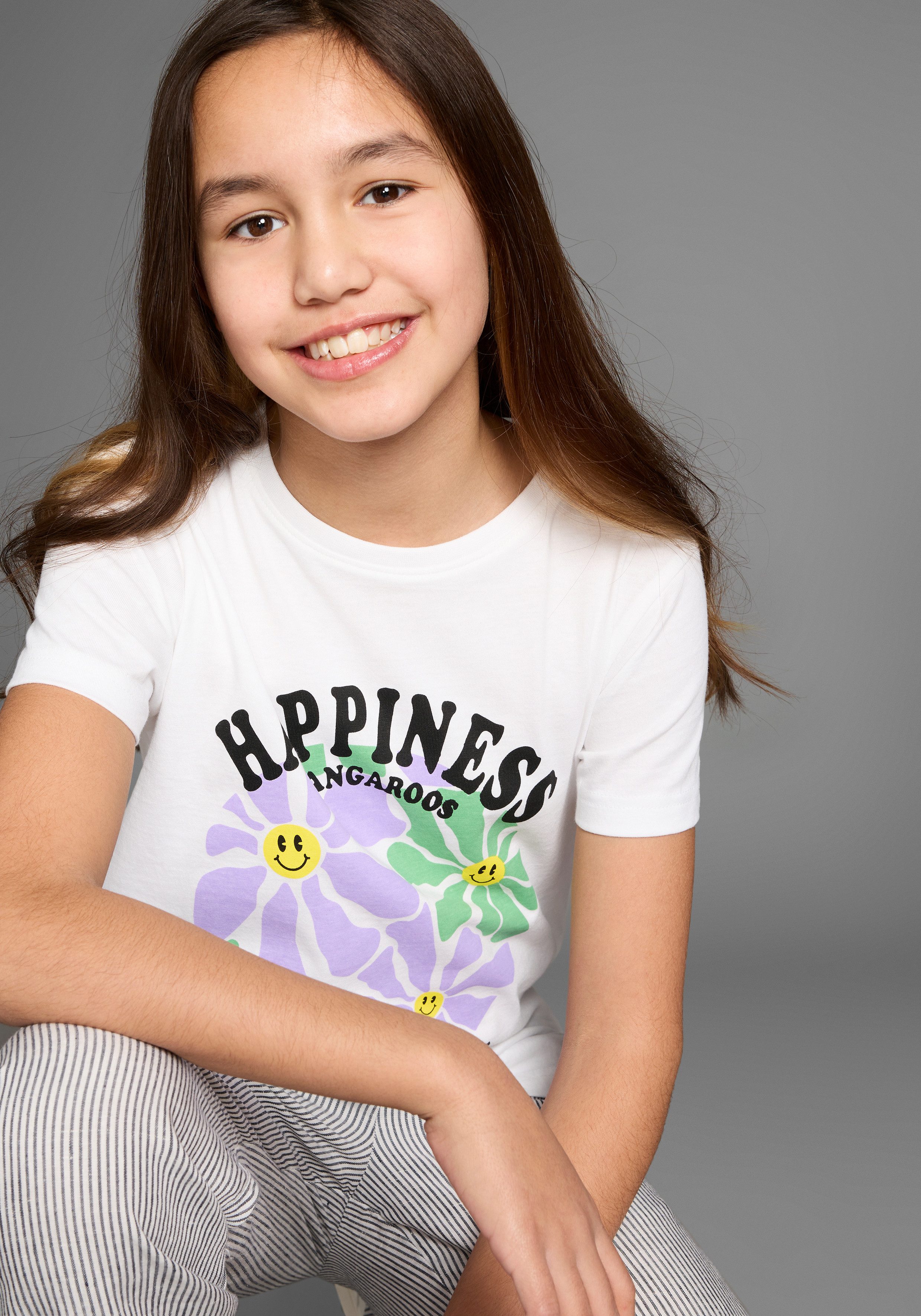 KangaROOS T-shirt HAPPINESS COMES grote frontprint