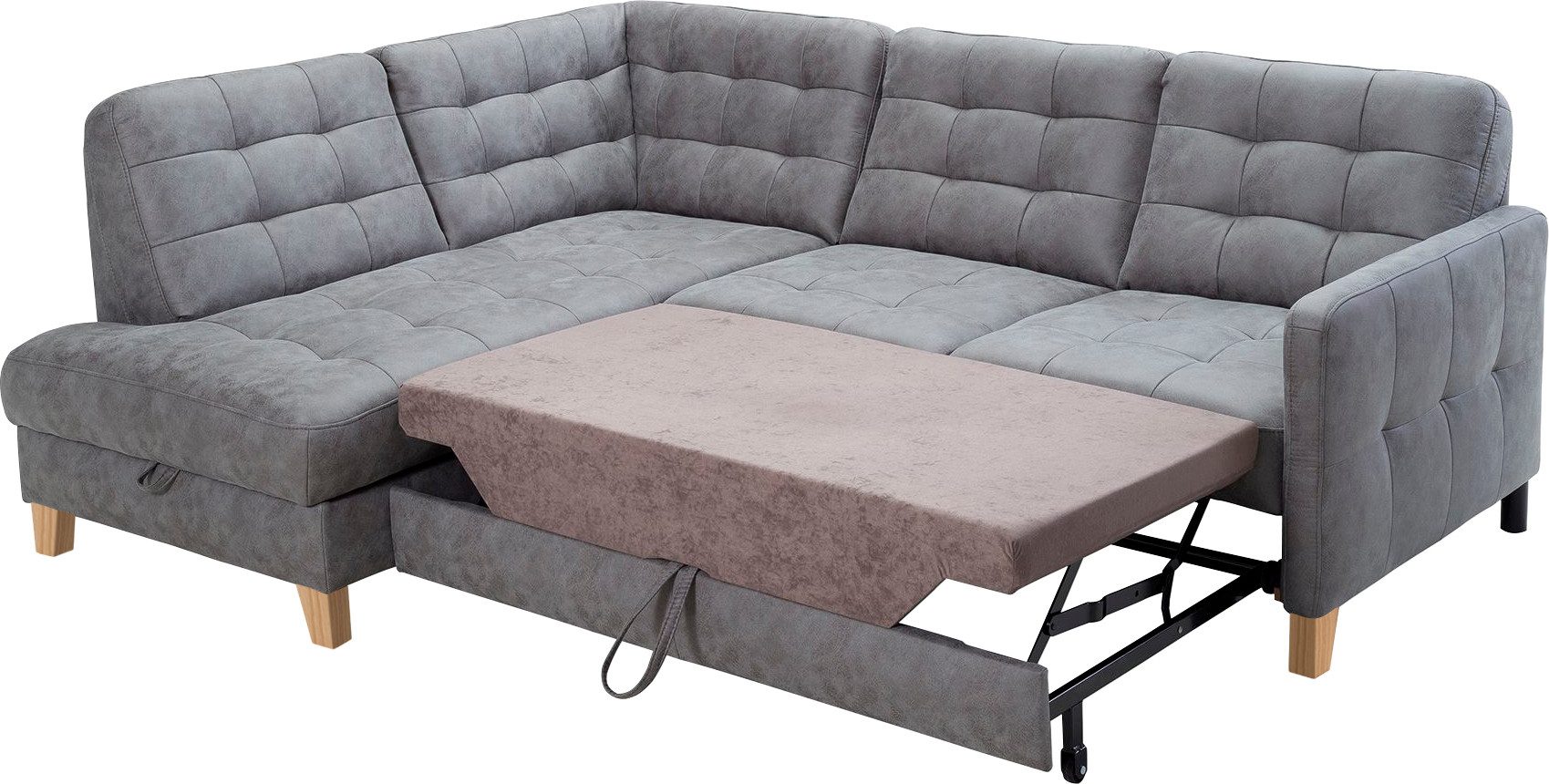 exxpo - sofa fashion Hoekbank Elio, compact en comfortabel, handig, tijdloos design, L-vorm