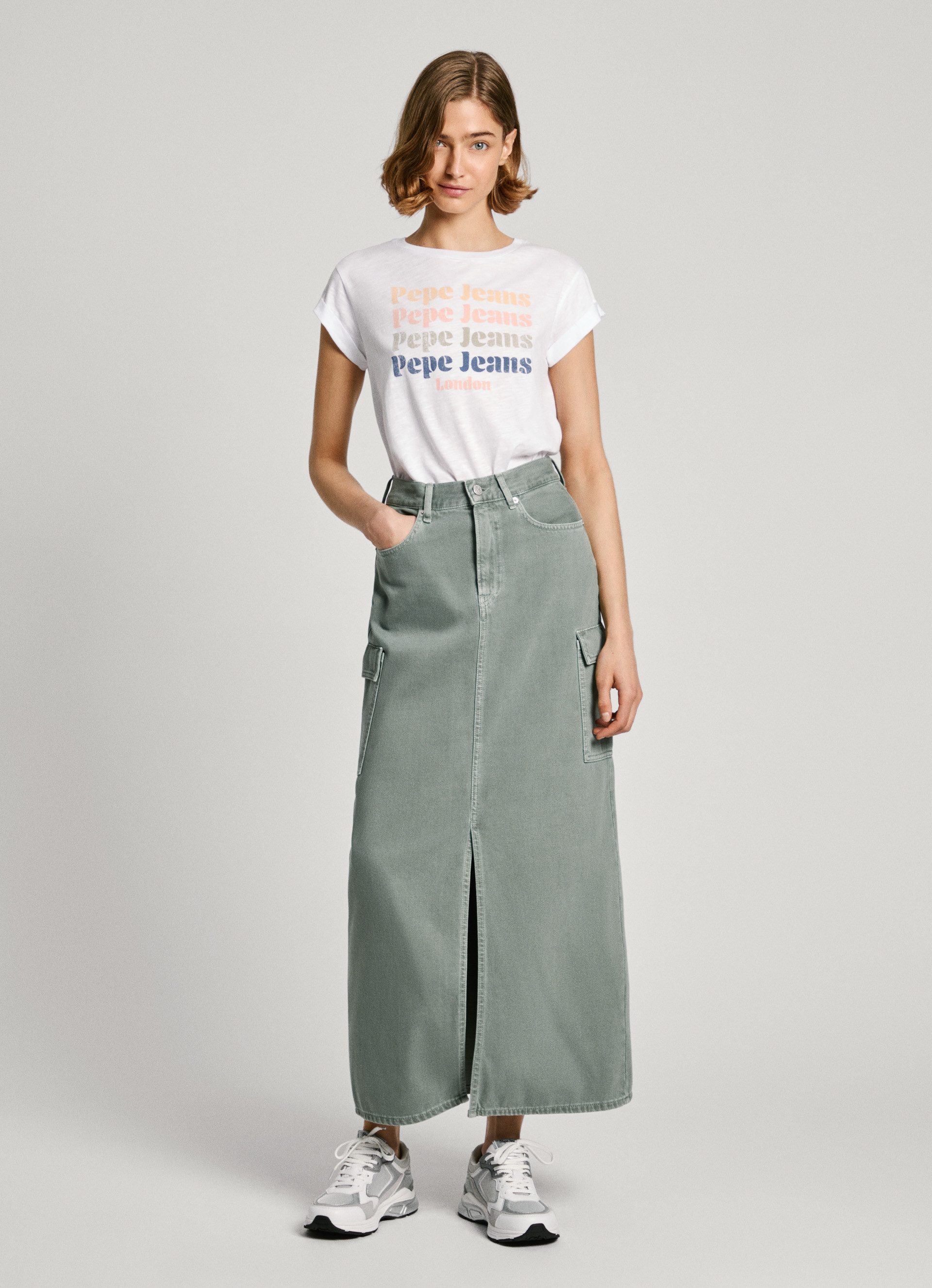 Pepe Jeans T-shirt Eileen van gestructureerde katoenkwaliteit
