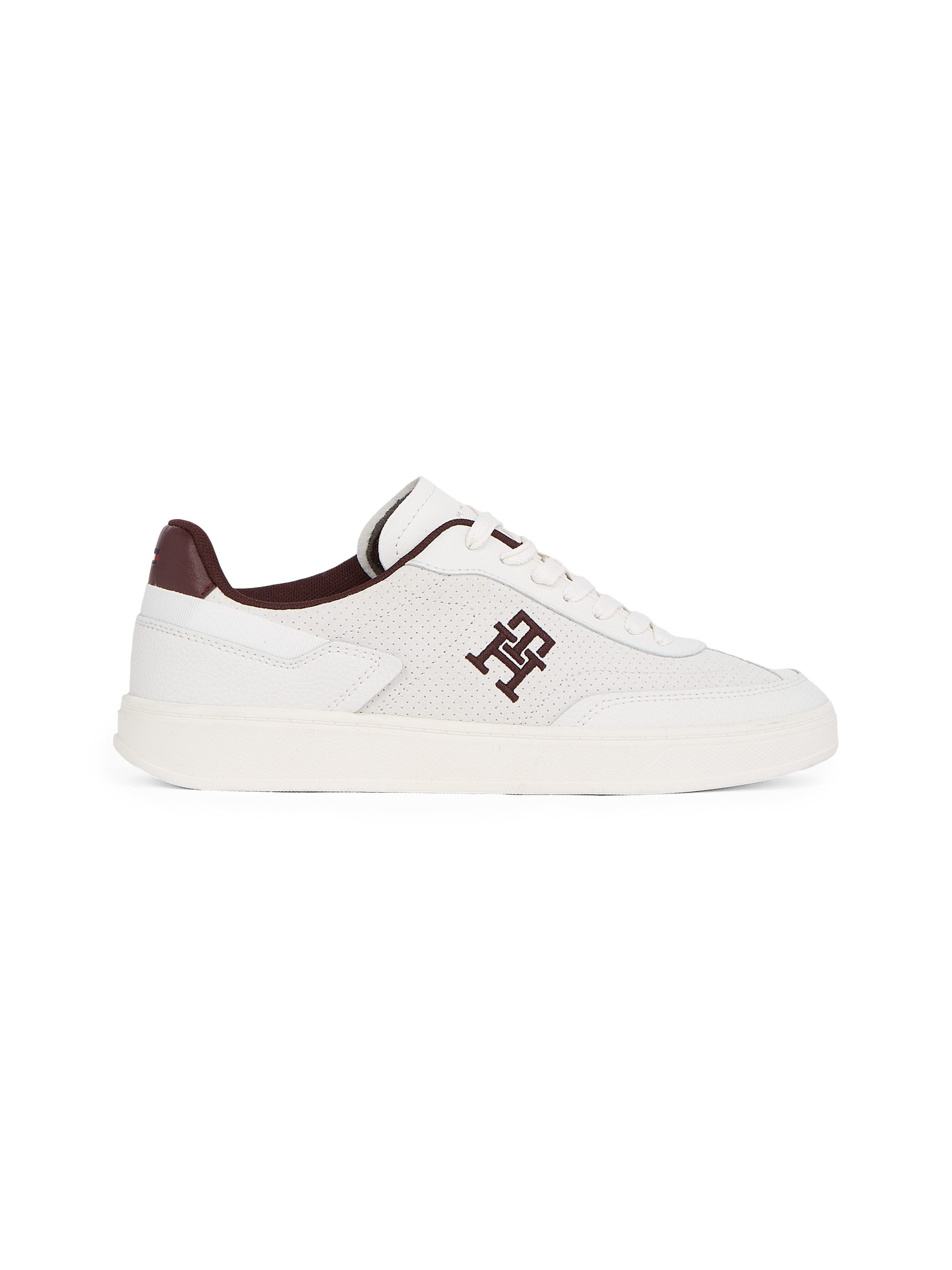 Tommy Hilfiger Plateausneakers TH HERITAGE SNEAKER PERF vrijetijdsschoen, lage schoen, veterschoen met th-logo-borduring