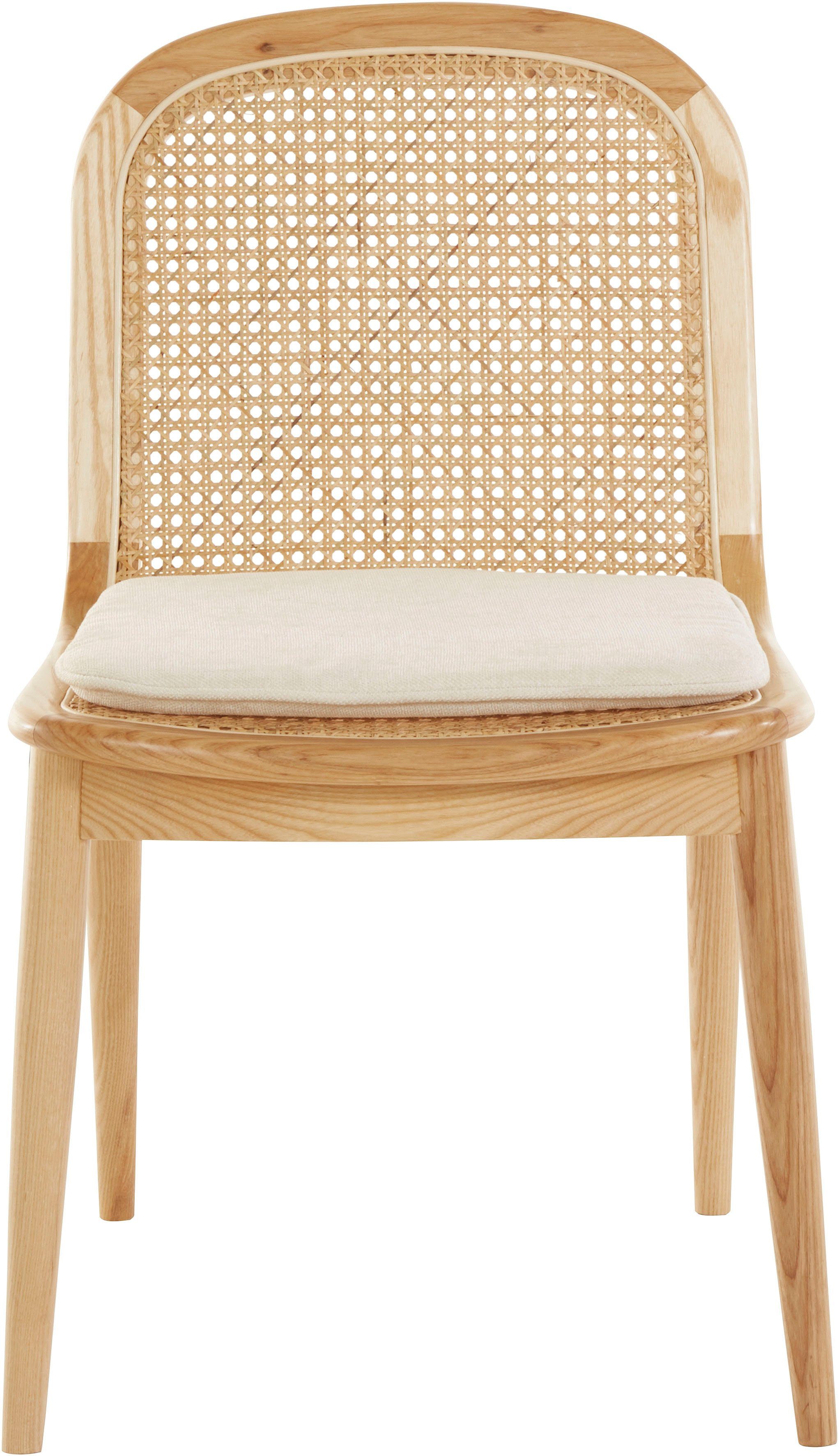 LeGer Home by Lena Gercke Eetkamerstoel 214LINASTUHL Polstertstoel met frame en poten van massief essenhout (set)