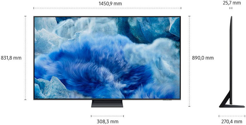 Samsung QLED-TV GQ65Q8FAAU QLED-televisie, Quantum HDR+, Knox Security, Art Store, 3D Sound, Gaming Hub, AI TV