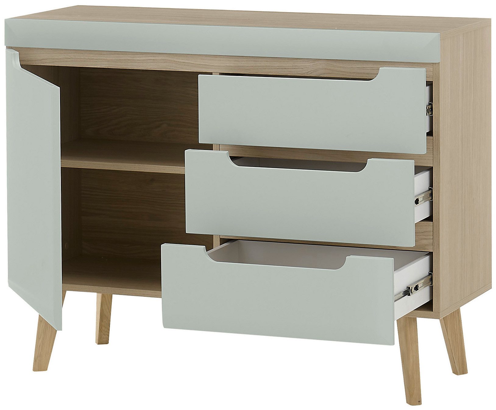 INOSIGN Wandmeubel Torge, wandmeubel, kastwand, mediawand, woonkamer-set bevat lowboard, sideboard, highboard + wandplank, 361 cm breed (4-delig)