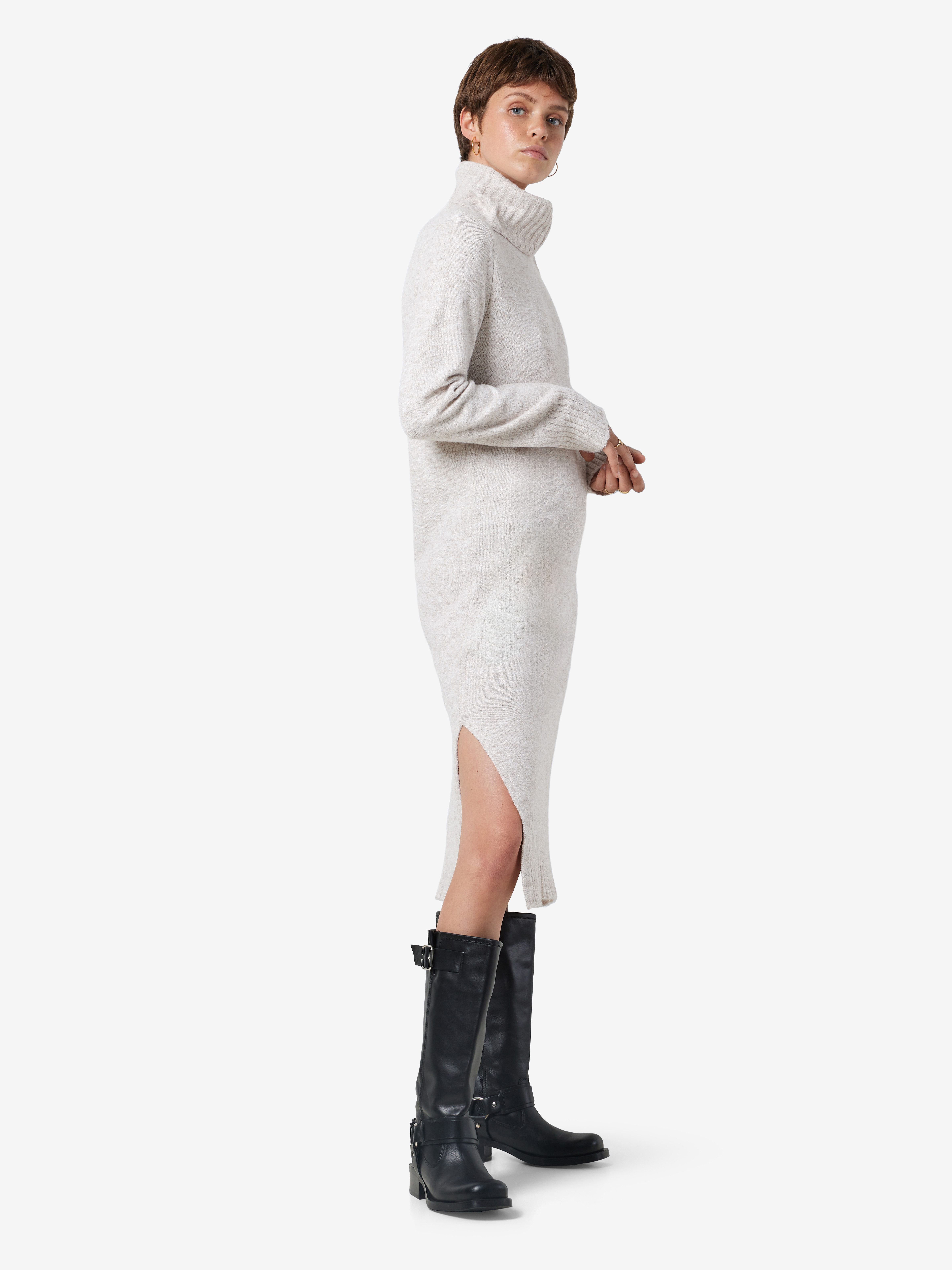 Noisy may Gebreide jurk NMVIOLA L/S ROLLNECK KNIT DRESS FWD NOOS