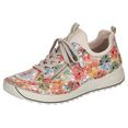 rieker slip-on sneakers met leuke bloemenprint multicolor