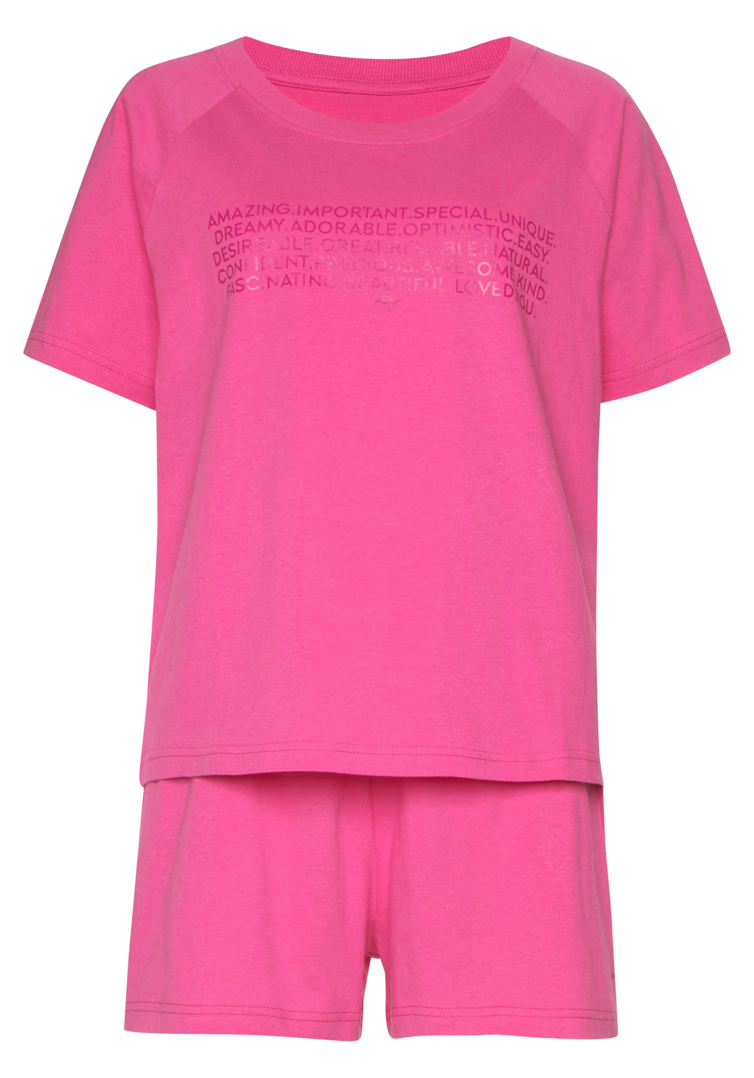 KangaROOS Shortama met slogan-frontprint (2-delig, 1 stuk)