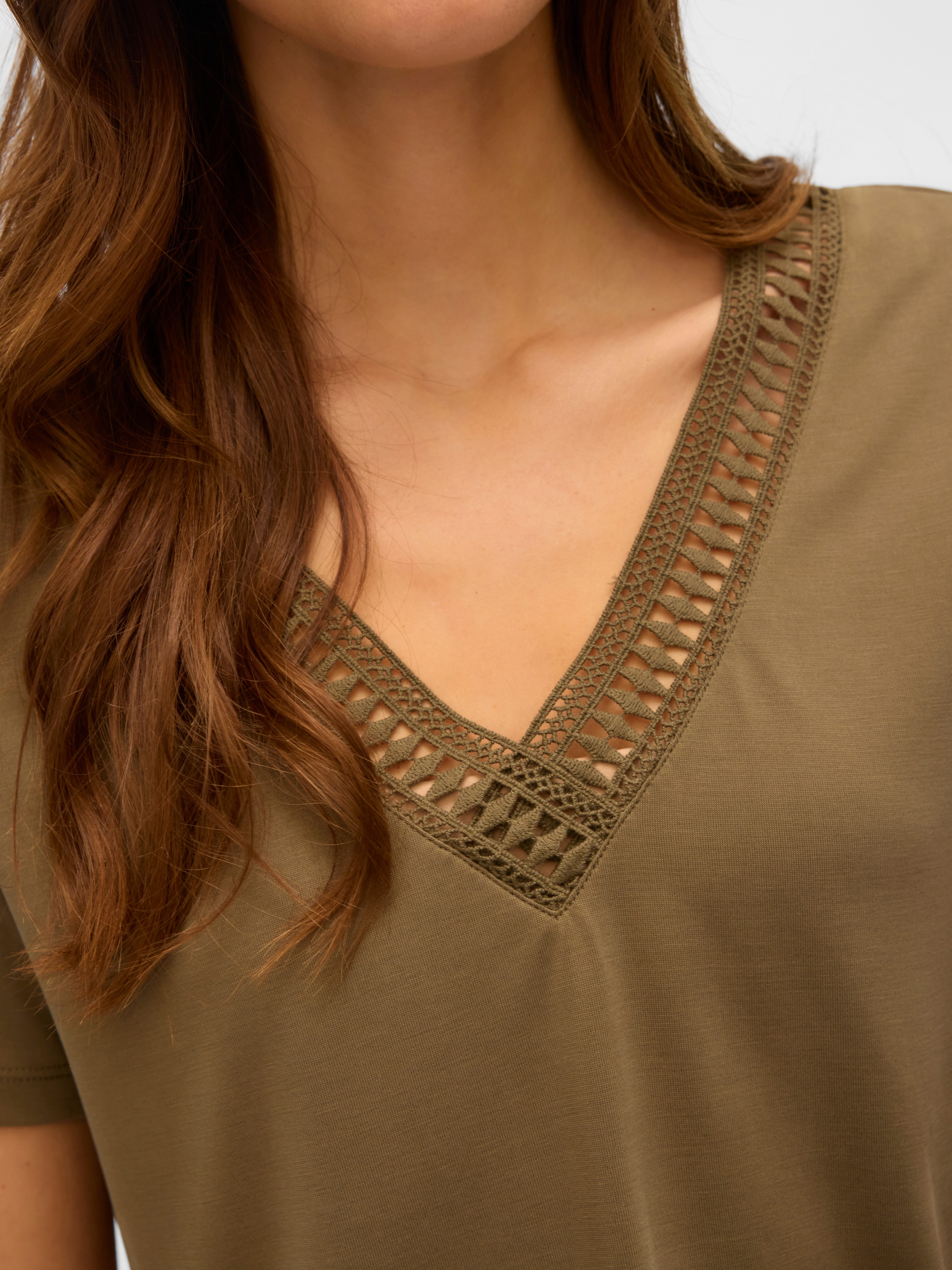 Vero Moda Shirt met korte mouwen VMSAVANNAH LACE 2-WAY SS TOP JRS