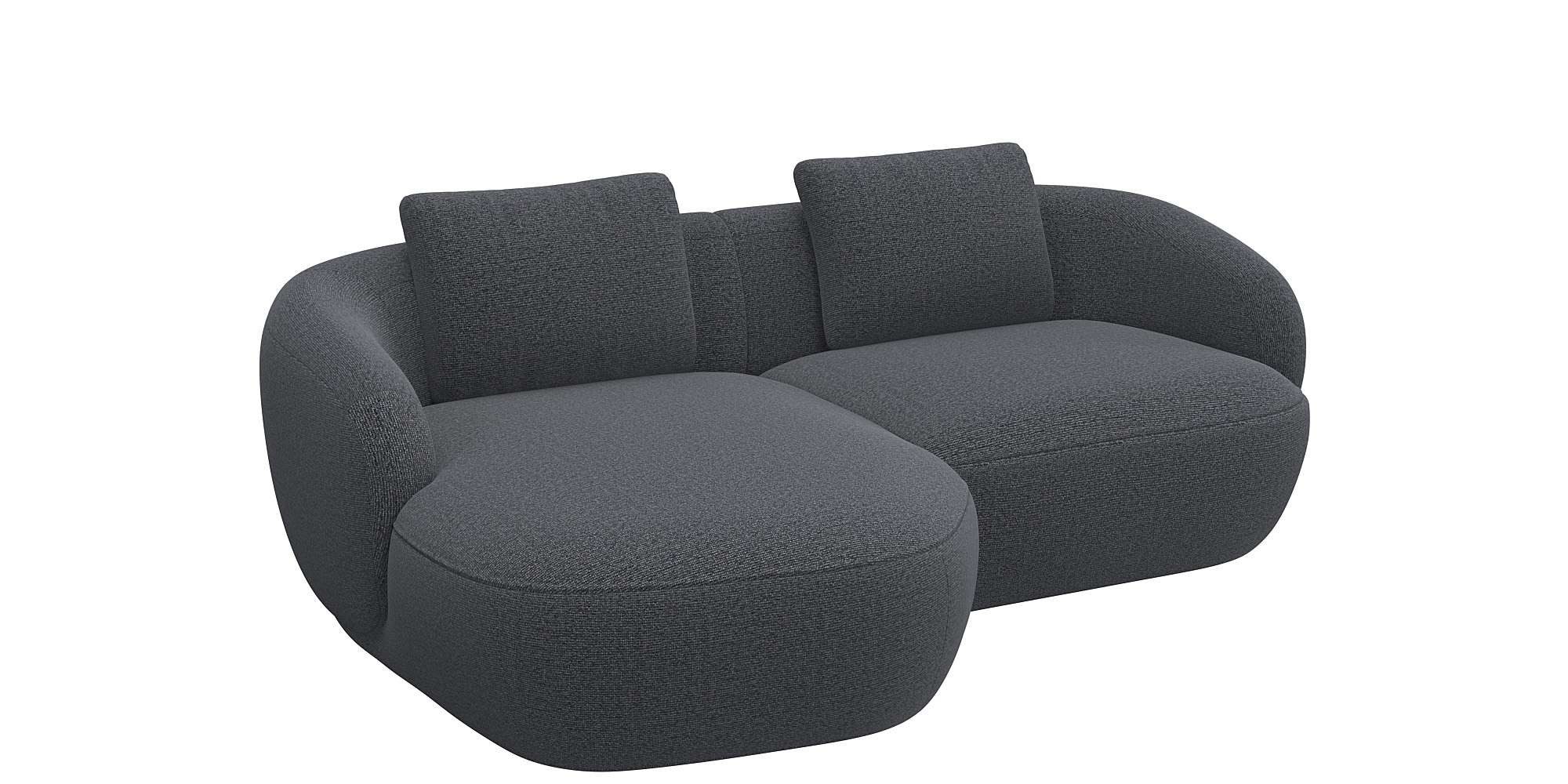 FLEXLUX Zithoek Torino, rond, L-vorm, bankhoek met recamière, longchair-sofa