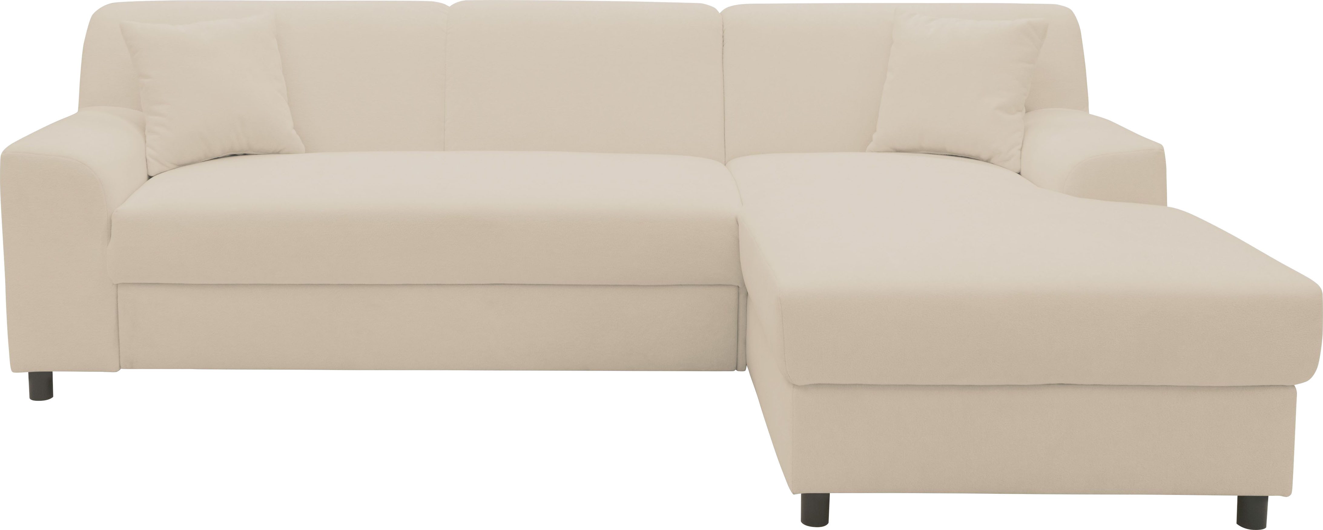 INOSIGN Hoekbank Turah 2, L-vorm, in Cord en waterafstotende microvezel, Vering B/D/H: 241/146/79 cm, incl. sierkussen, optioneel met bedfunctie