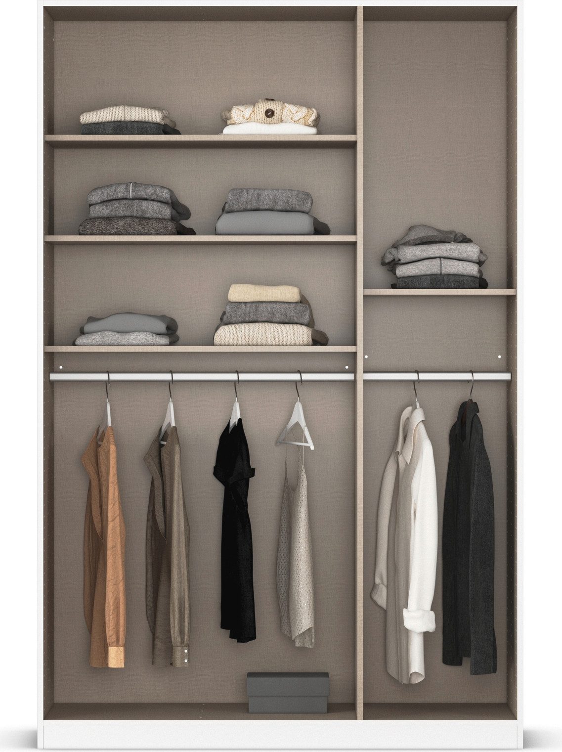 rauch Draaideurkast Kledingkast kast garderobe AGORDO met decor- of hoogglansfront doordachte binnenuitrusting, in 6 breedtes en 2 hoogtes made in germany