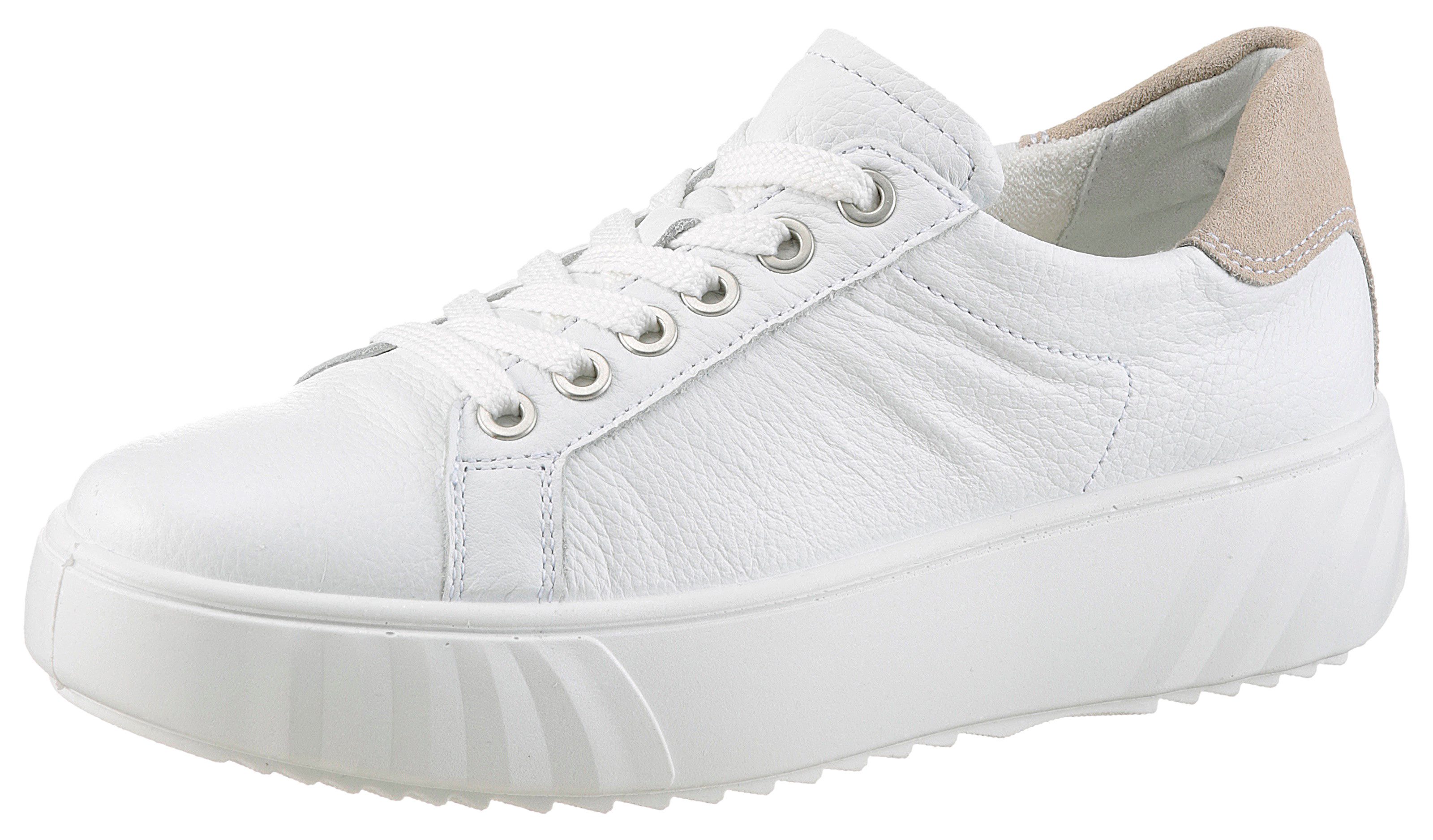 Ara Plateausneakers Monaco , vrijetijdsschoen, lage schoen, veterschoen, met verwisselbaar voetbed, h-breedte dames lage sneakers maat 5,5 (38,5) wit