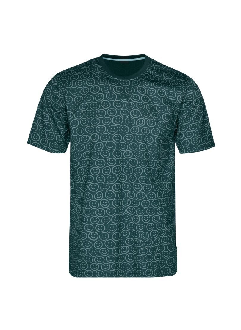Trigema T-shirt TRIGEMA T-shirt met vriendelijk smiley-motief (1-delig)