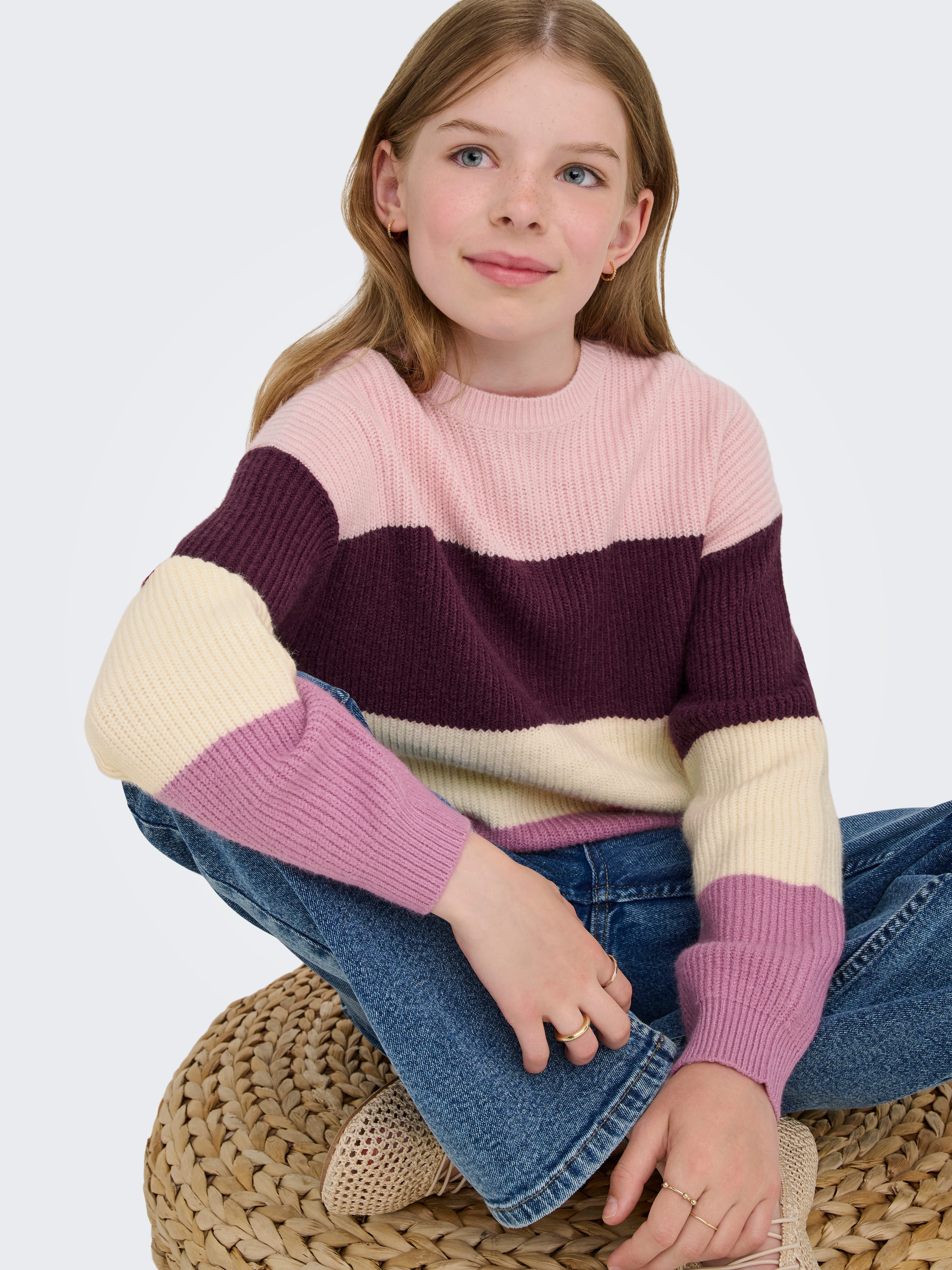 KIDS ONLY Gebreide trui KOGSANDY L/S STRIPE PULLOVER KNT NOOS