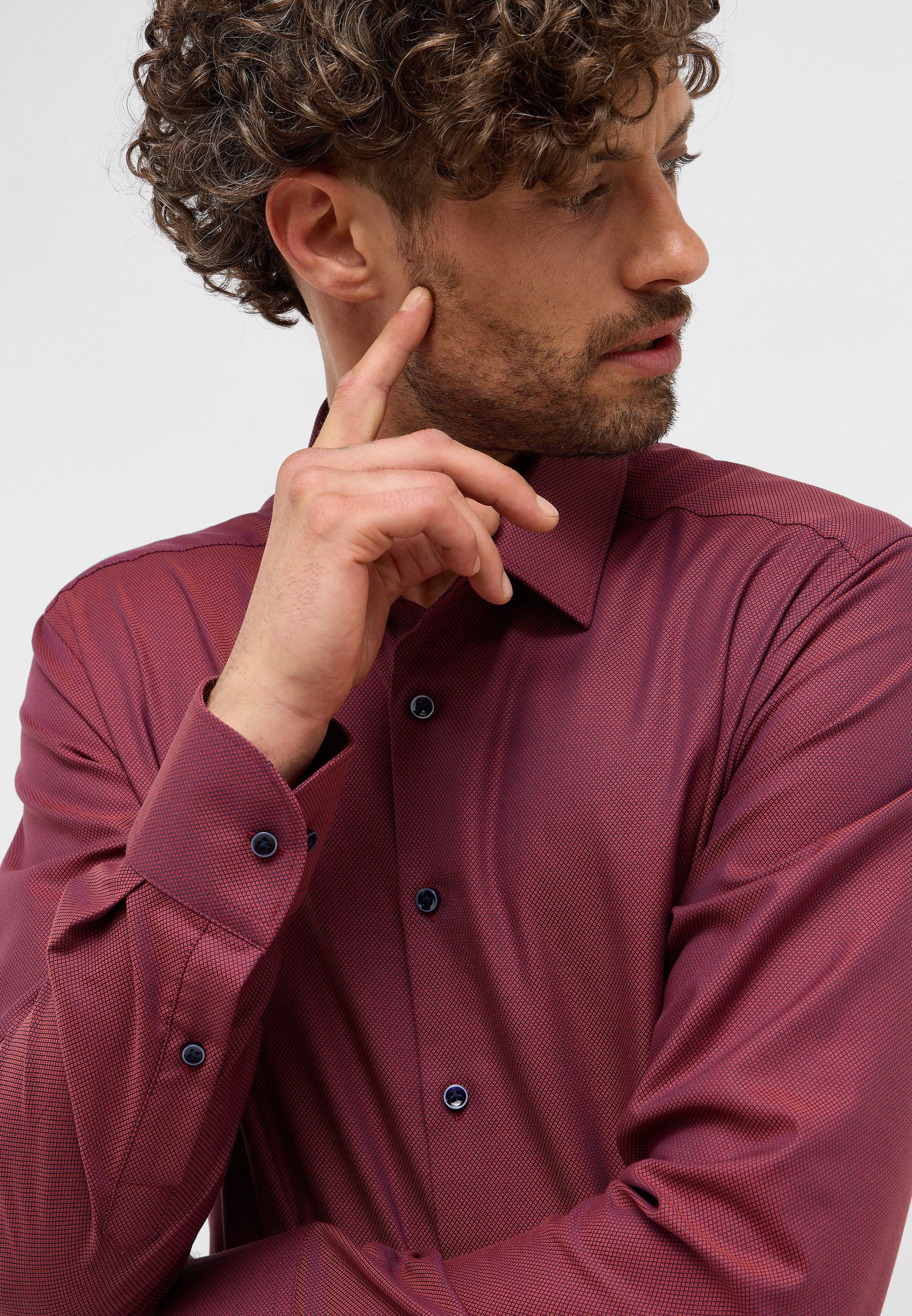 Eterna Overhemd met lange mouwen Slim fit NON IRON (strijkvrij)