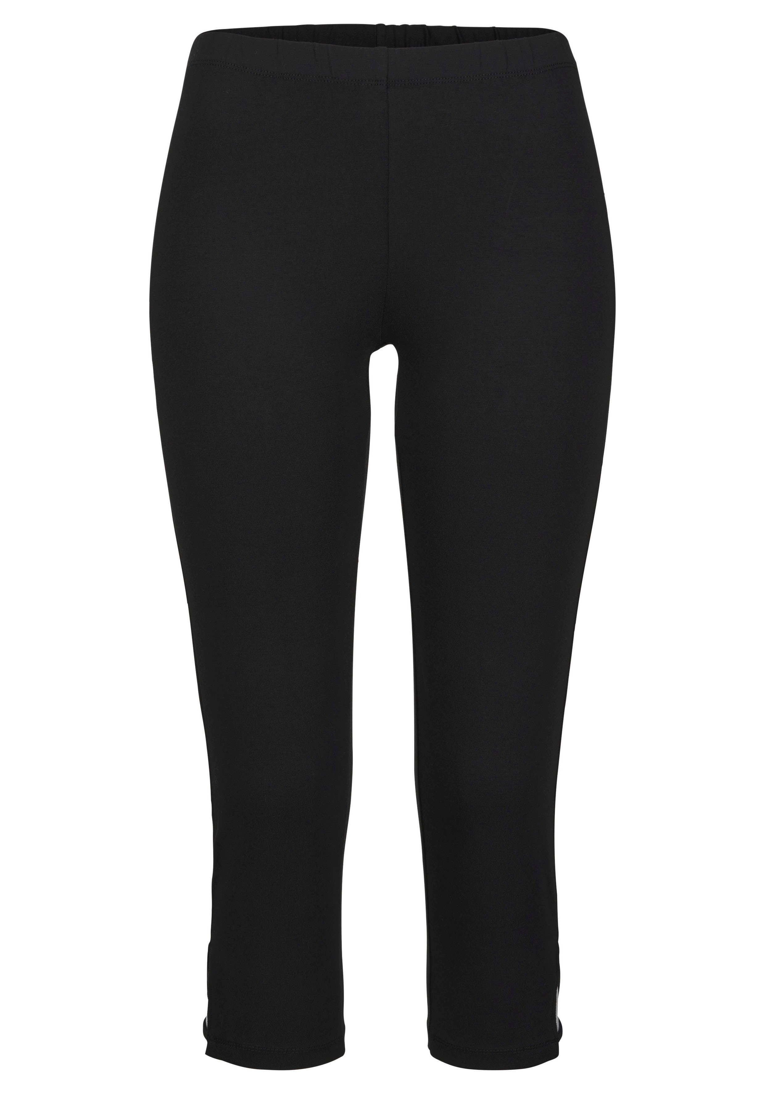Lascana Caprilegging met cut-outs aan de zoom, 3/4 lengte, basic, elastisch
