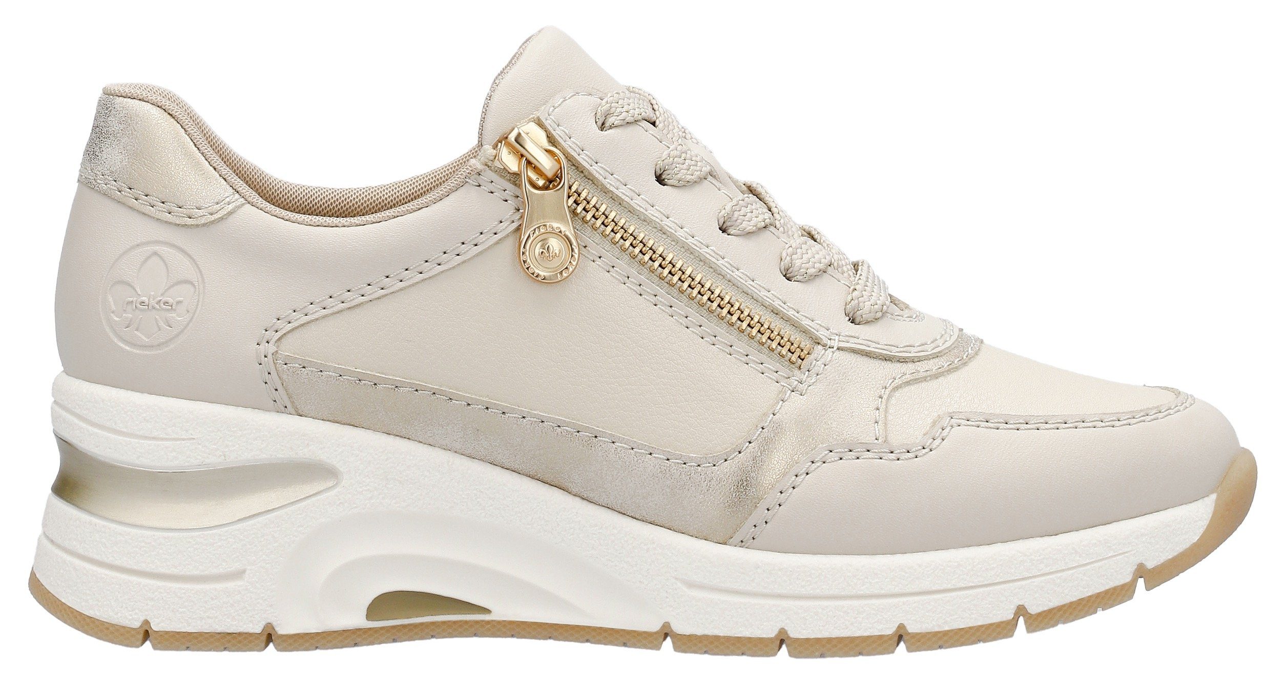 Rieker Sneakers met zijrits, vrijetijdsschoen, veterschoen, smalle vorm