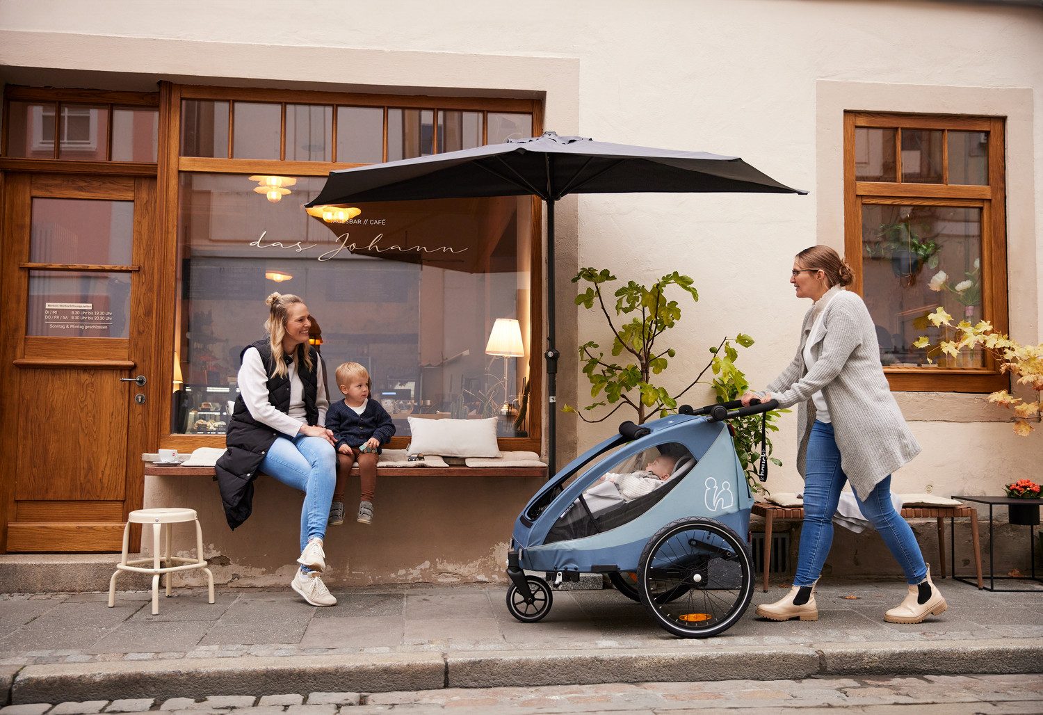 Hauck Kinderen fiets aanhanger 2in1 Bike Trailer und Buggy Dryk Duo Plus, black