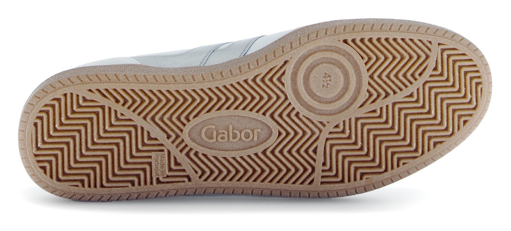 Gabor Plateausneakers , vrijetijdsschoen, lage schoen, veterschoen, contrastafwerking in metallic-look