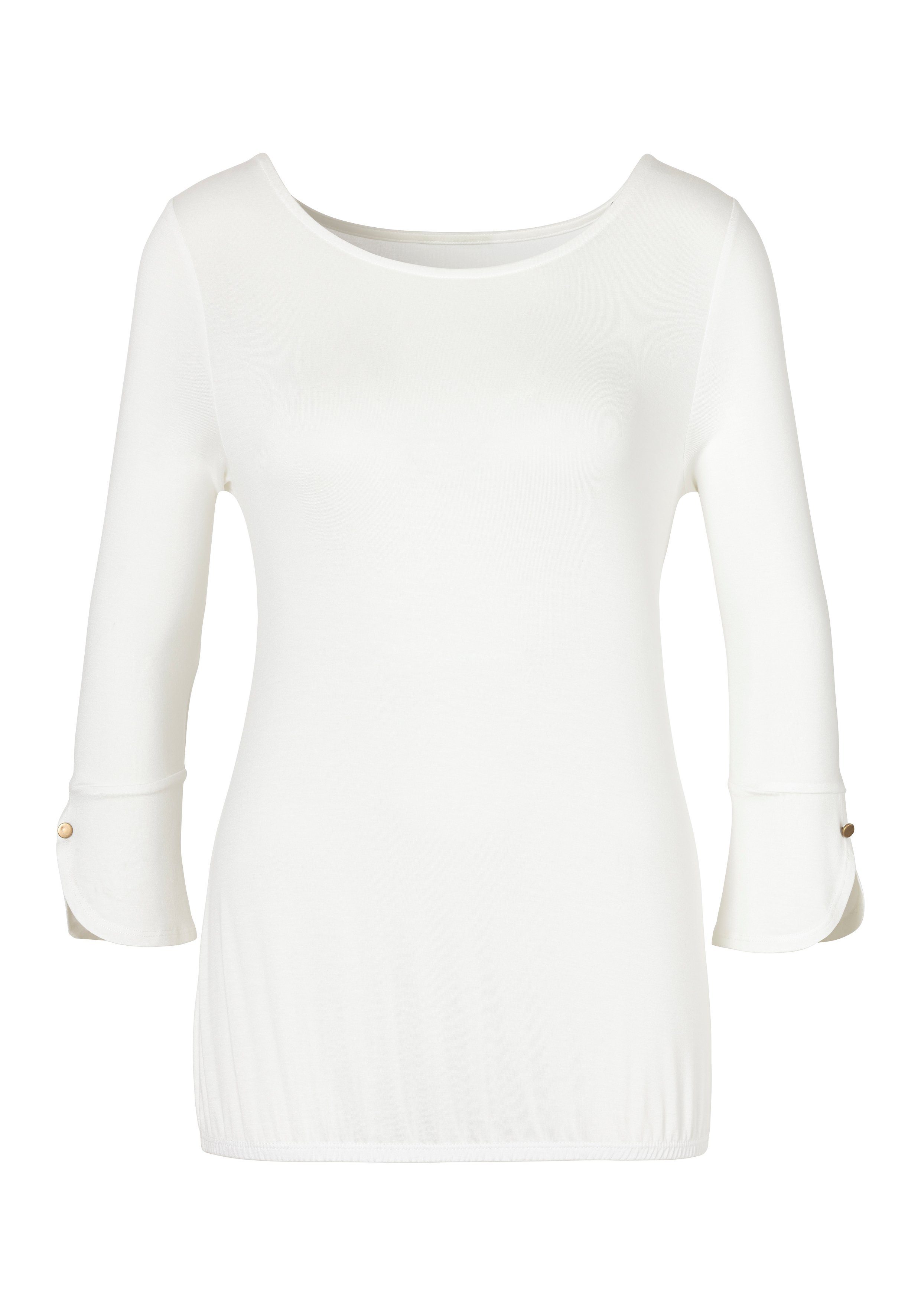 Vivance Shirt met 3/4-mouwen Met manchetten en goudkleurige knopen (Set van 2)