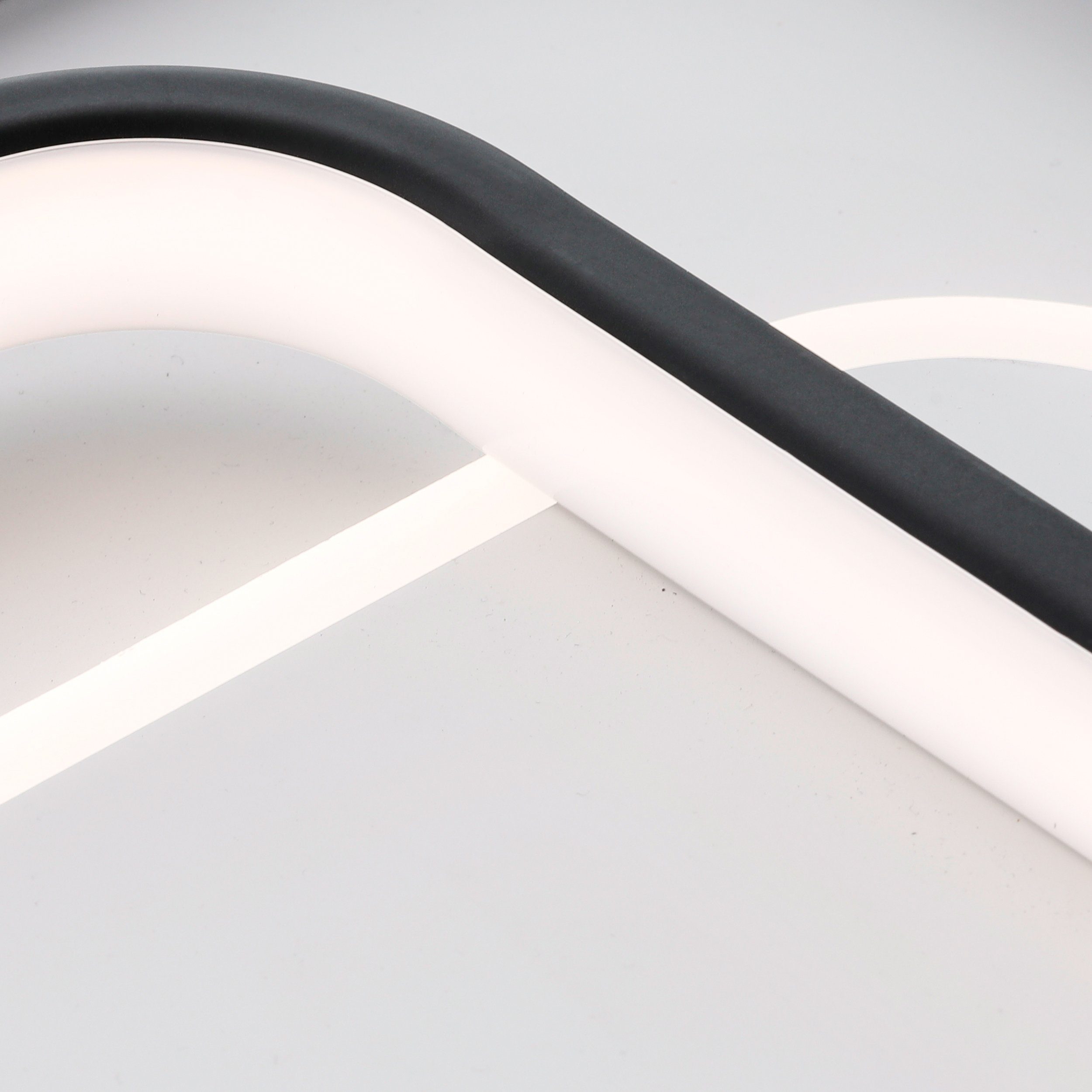 Brilliant Leuchten Led-plafondlamp Cava 40x40 cm, 5400 lm, warmwit licht, metaal, kunststof, wit/zwart (1 stuk)