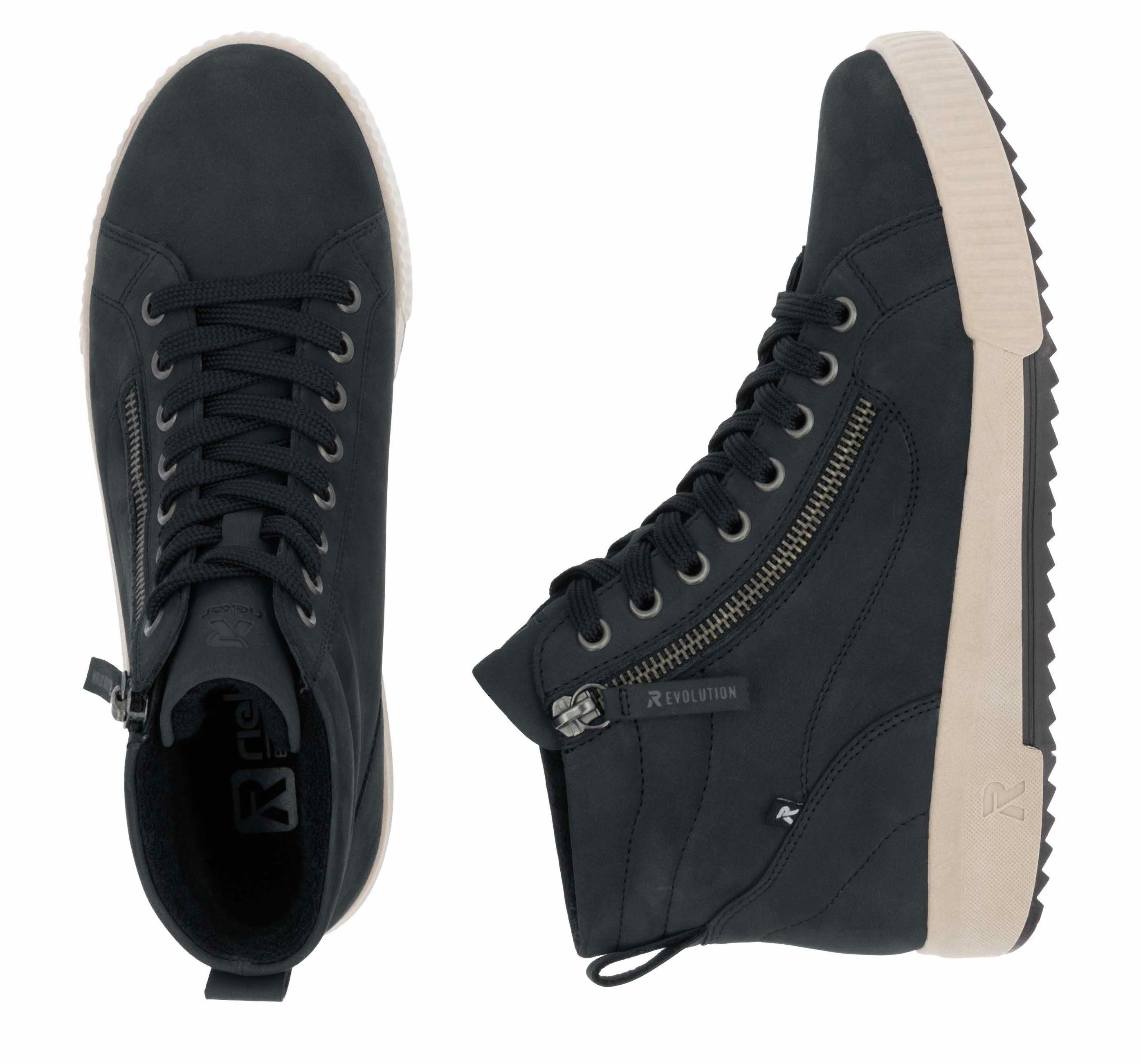 RIEKER Sport Hoge veterschoenen ankle boot, high top sneaker, leisure boots with zipper