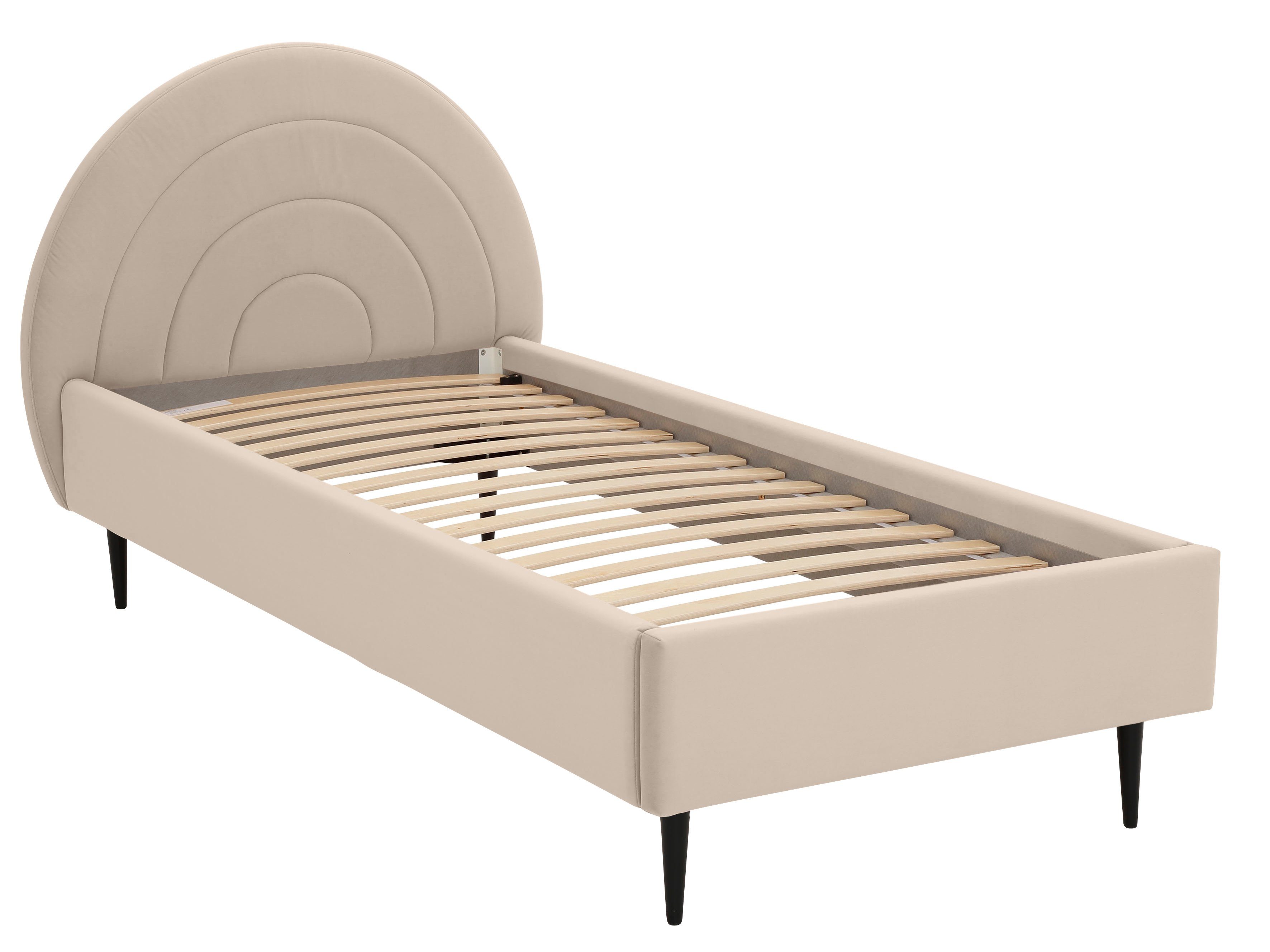 Lüttenhütt Gestoffeerd bed Femmy prettig bekleed hoofdbord met decoratief regenboogmotief