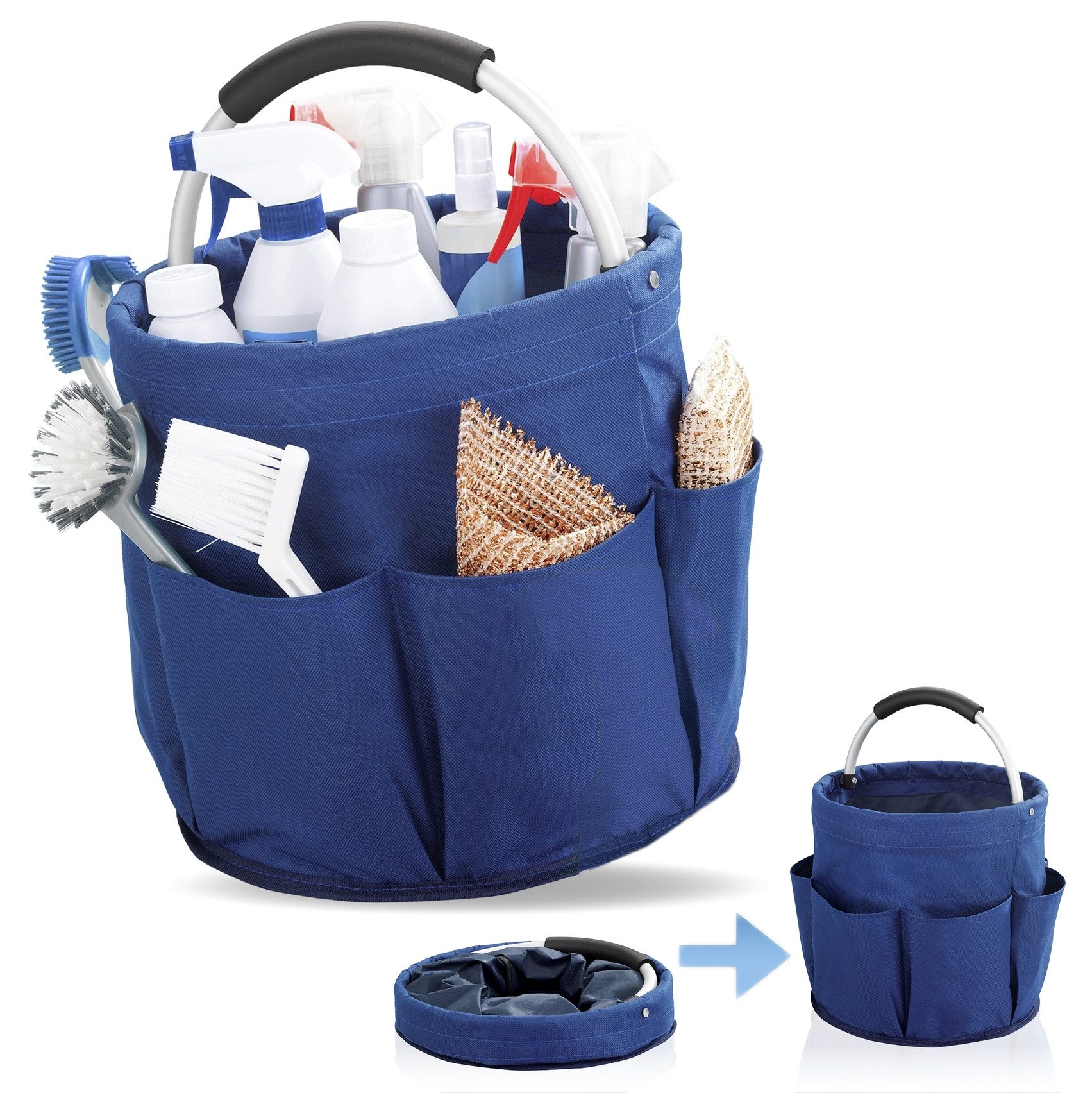 Maximex Organizer Universal-Reinigungs-Caddy Multifunctioneel mand met 6 buitenzakken, ideaal voor huishouden, tuin & kamperen