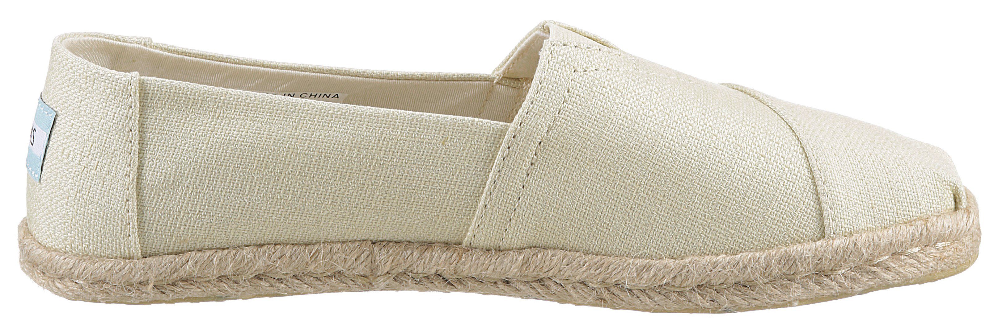 TOMS Espadrilles ALPARGATA ROPE met jute omlijsting, smalle vorm