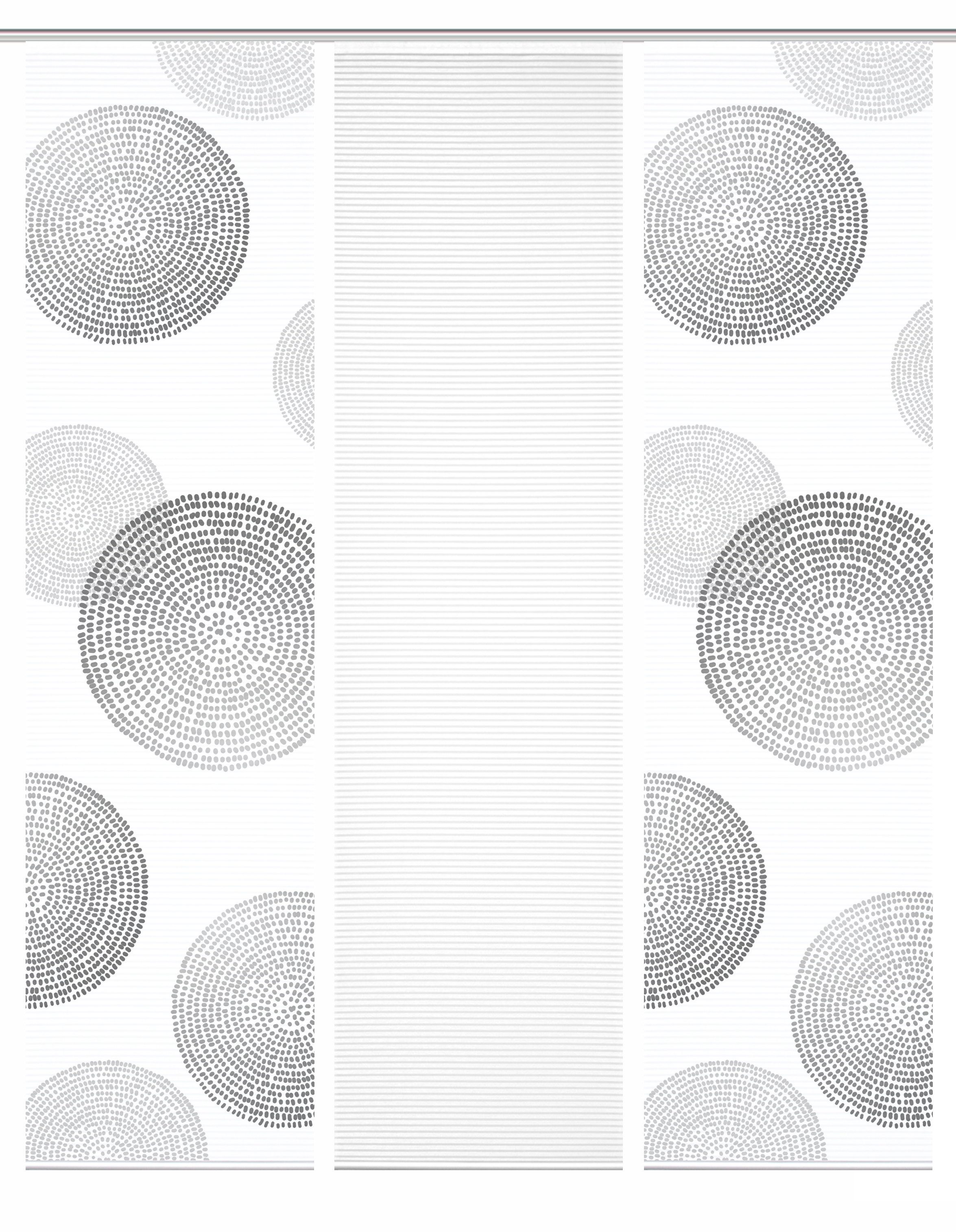 HOME in green Paneelgordijn Ginny SET DIGITALE PRINT, BAMBOELOOK GERECYCLED (3 stuks)