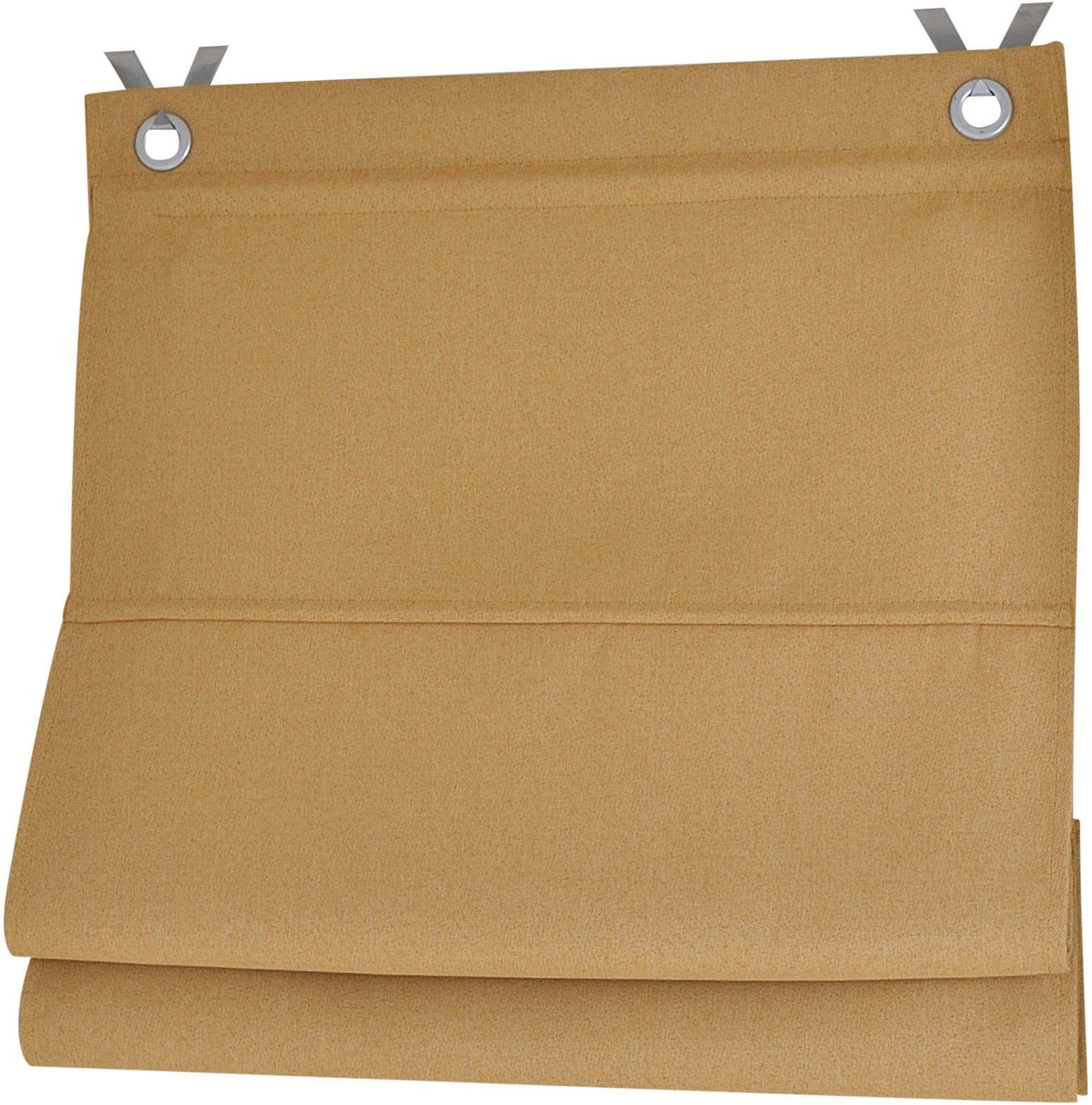 Kutti Romeins rolgordijn Dimout verduisterend, polyester, haakbevestiging (1 stuk) vouwgordijnen & jaloezieën maat 80 cm x 130 cm geel