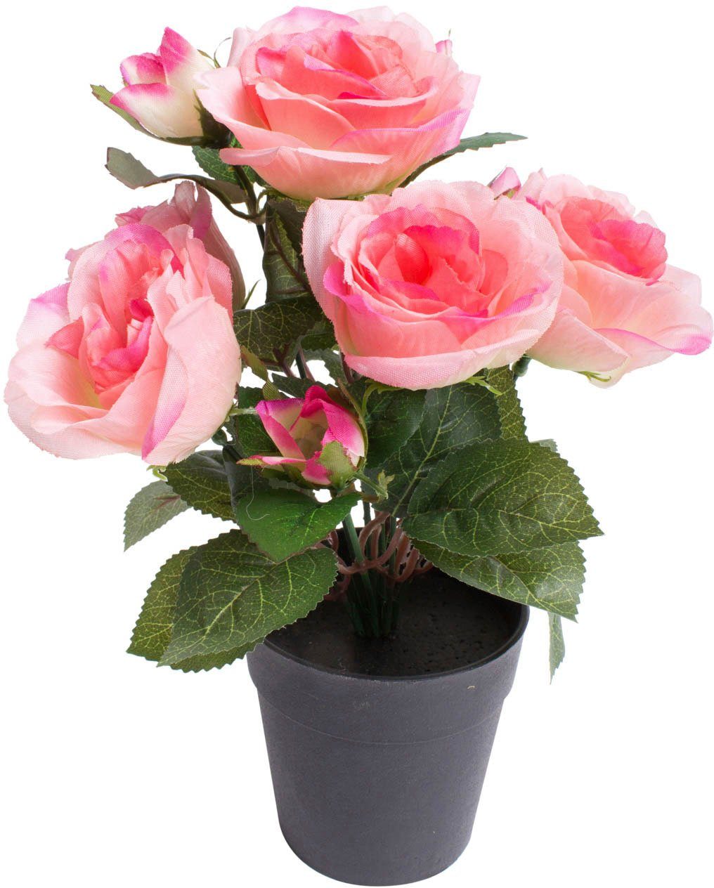 Botanic-Haus Kunstbloem Rozenstruik (1 stuk) kunstbloemen roze