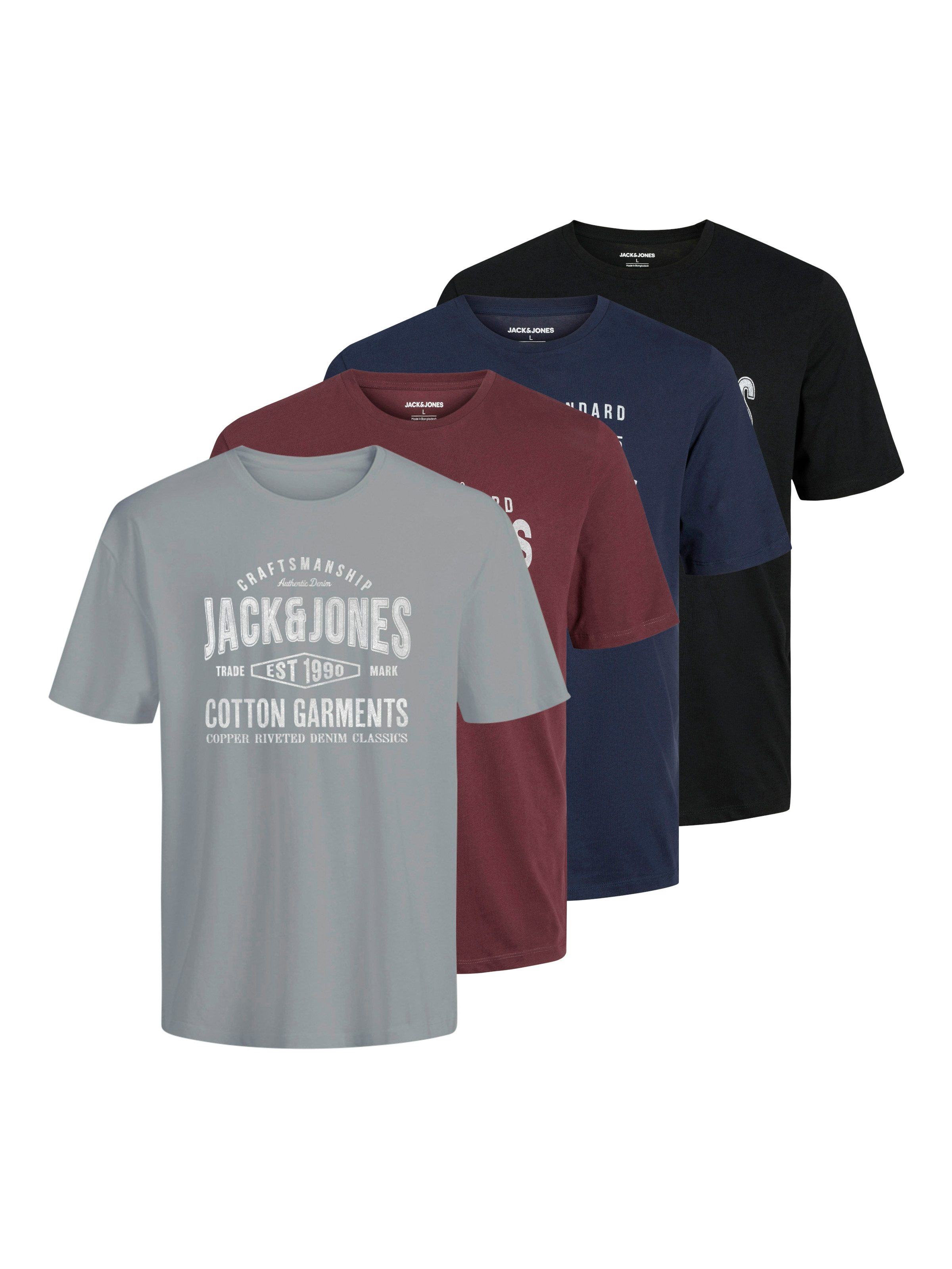 Jack & Jones Shirt met ronde hals (set, 5-delig)