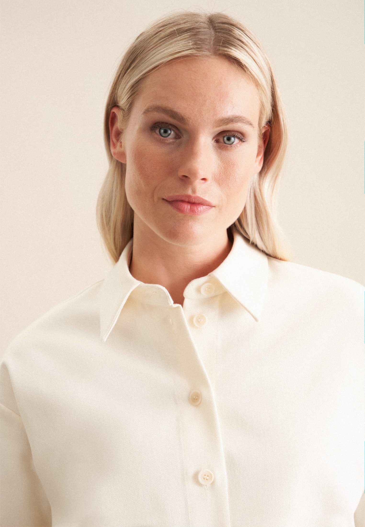 seidensticker Overhemdblouse Zwarte roos Lange mouwen kraag uni