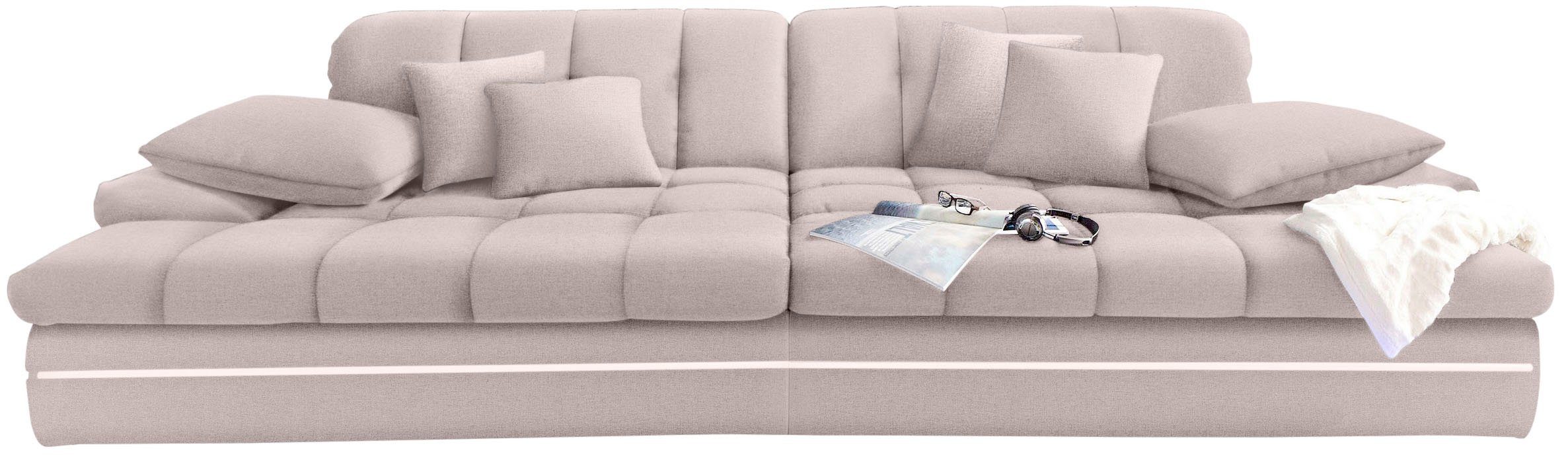 Mr. Couch Megabank Biarritz 2 naar keuze met koudschuim (140 kg belasting/zitting) en verstelbare hoofdsteun