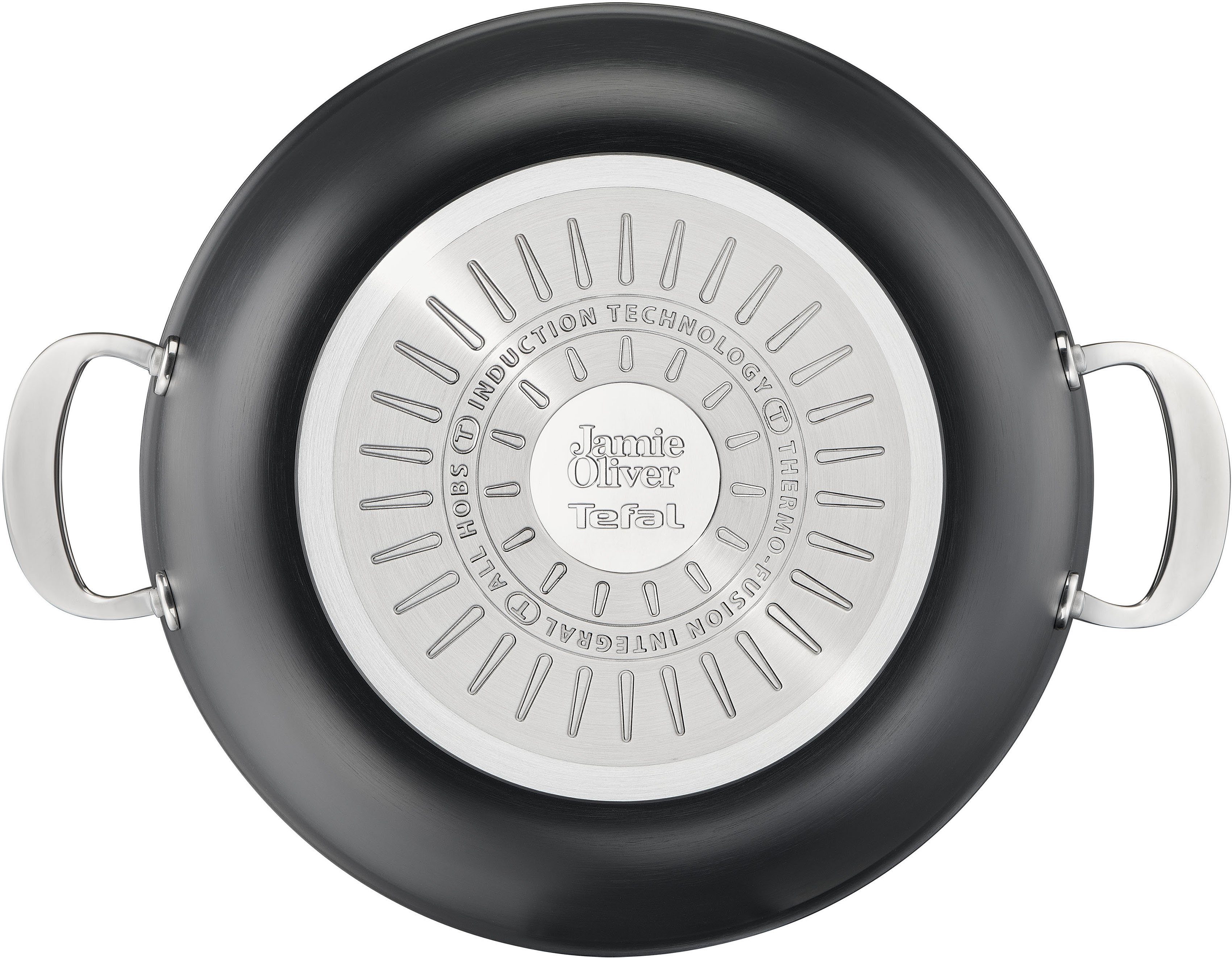 Tefal Kookpan Jamie Oliver batch-kookset inductie 30 cm Antiaanbakverzegeling, thermo-signaal, receptenboek, H91254